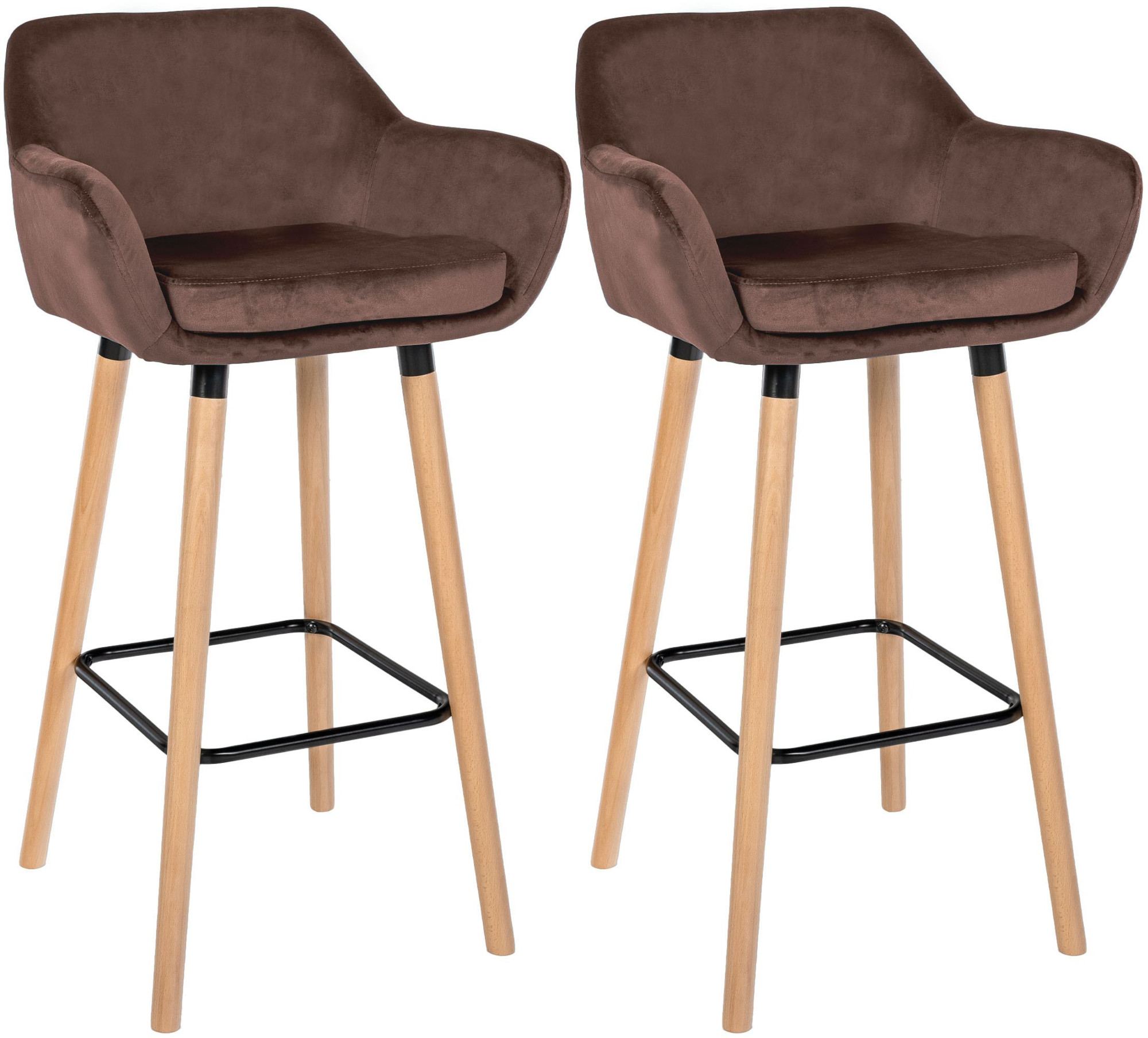 2er Set Barhocker Grant Samt - Image 4