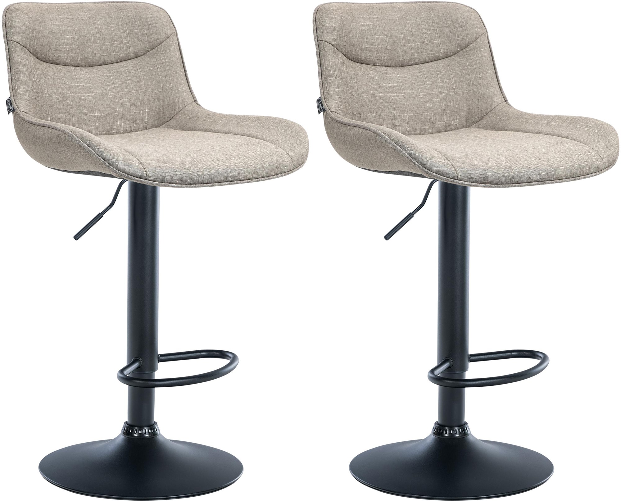 2er Set Barhocker Vonore Stoff Schwarz