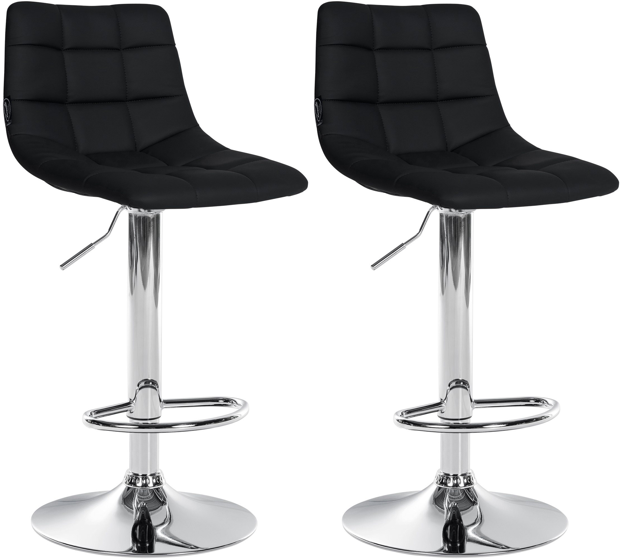 2er Set Barhocker Jerry Kunstleder Chrom
