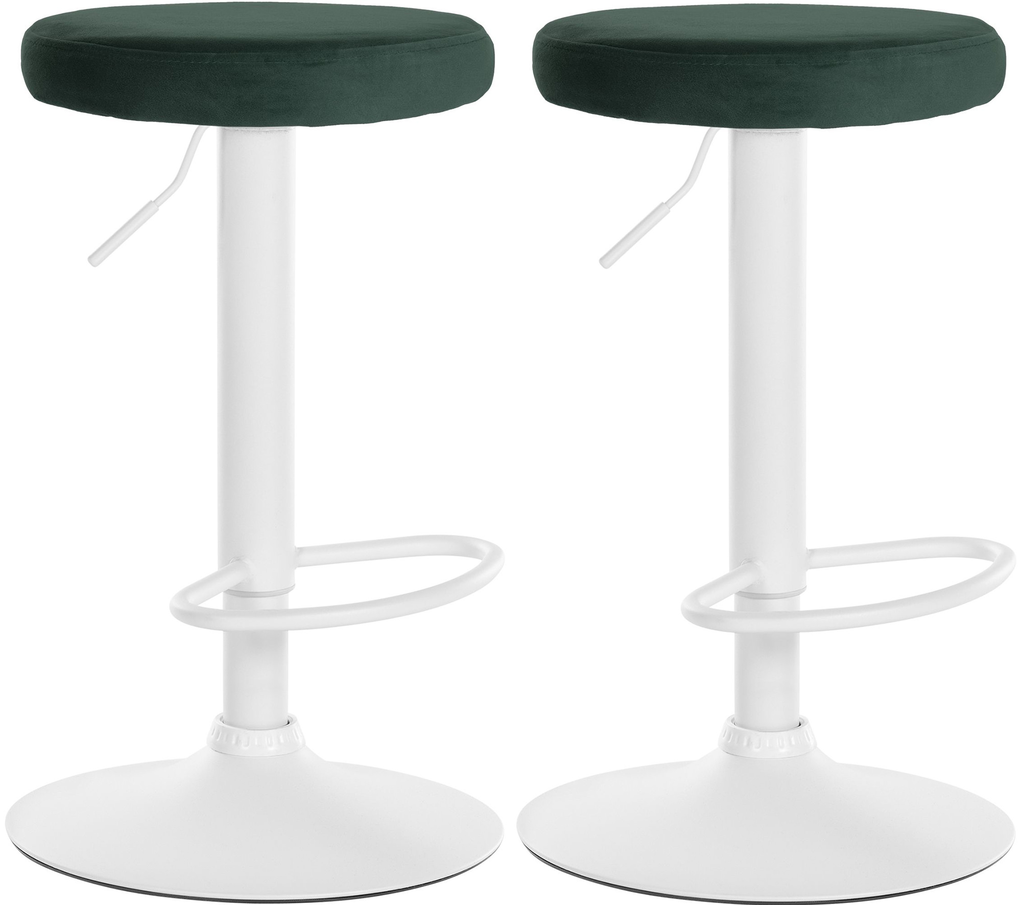 2er Set Barhocker Ponte Samt Weiß