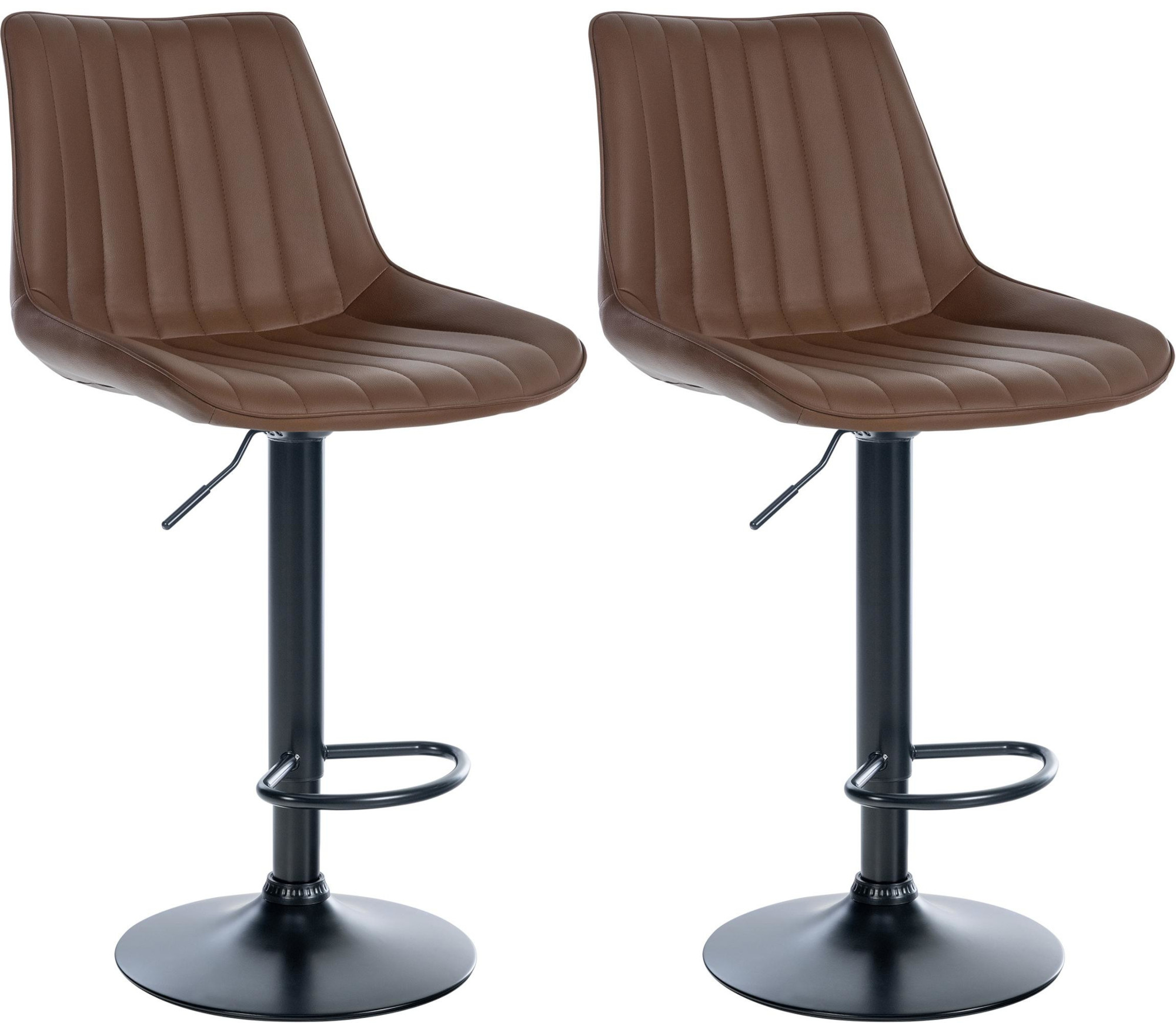 2er Set Barhocker Toni Kunstleder Schwarz