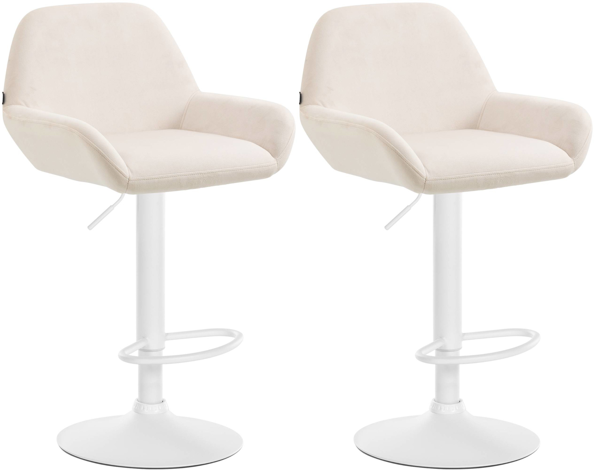 2er Set Barhocker Braga Samt Weiß - Image 4