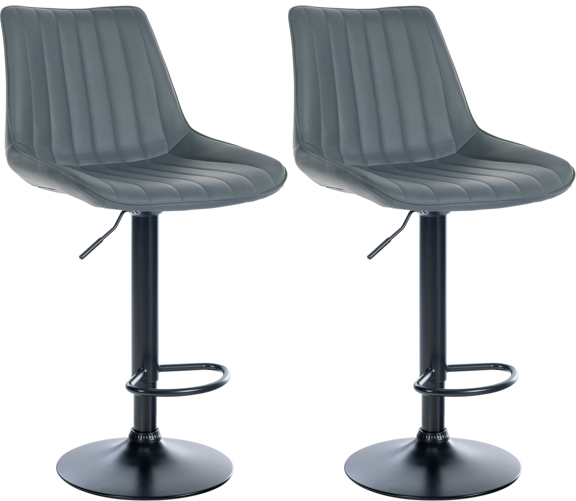 2er Set Barhocker Toni Kunstleder Schwarz