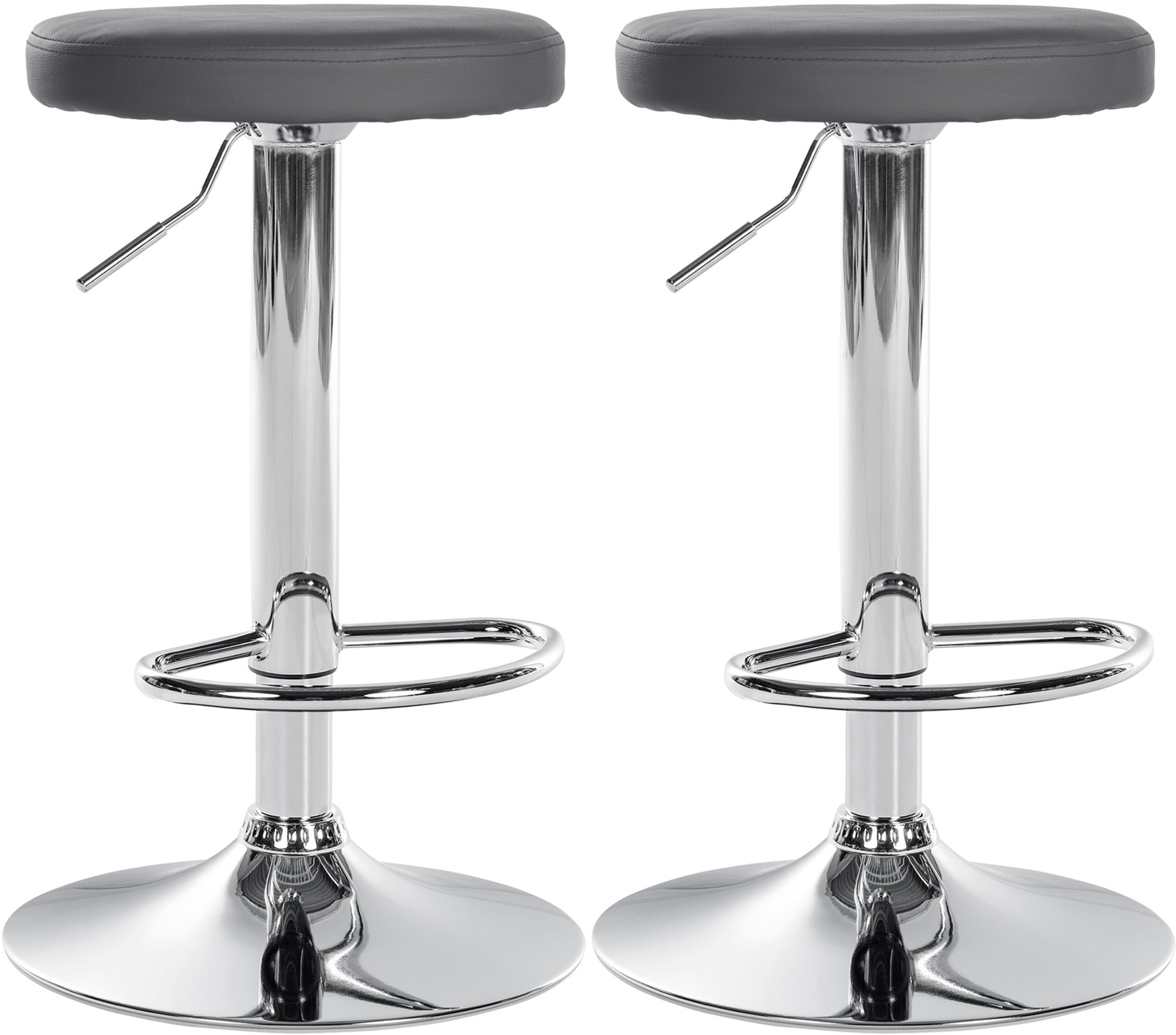 2er Set Barhocker Ponte Kunstleder Chrom
