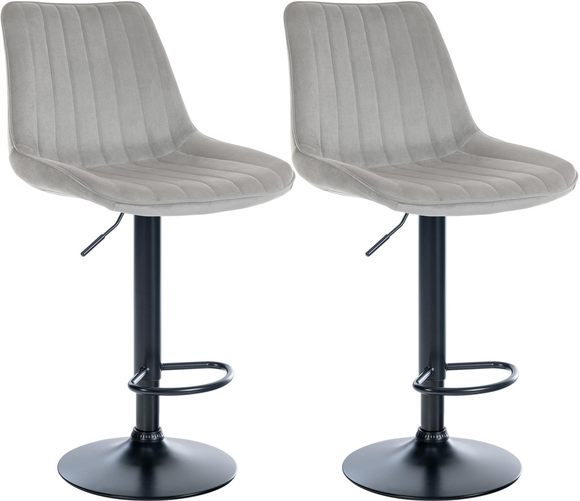 2er Set Barhocker Toni Samt Schwarz - Image 6
