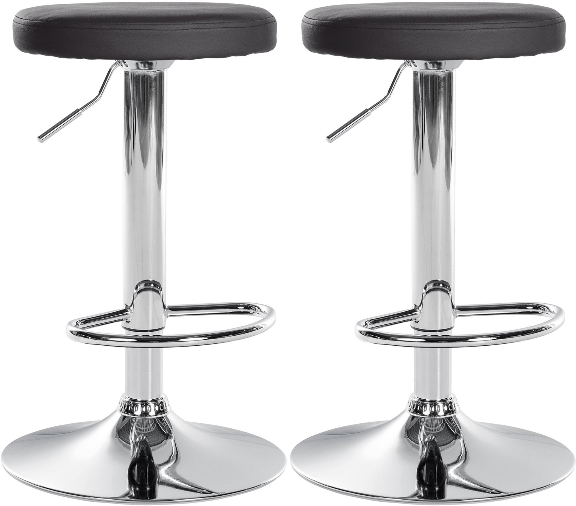 2er Set Barhocker Ponte Kunstleder Chrom