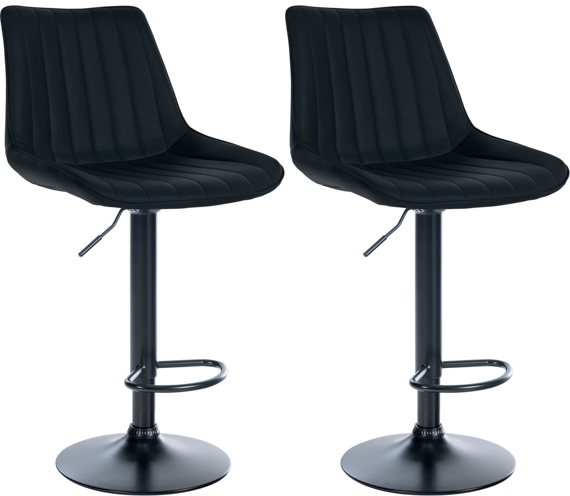 2er Set Barhocker Toni Kunstleder Schwarz