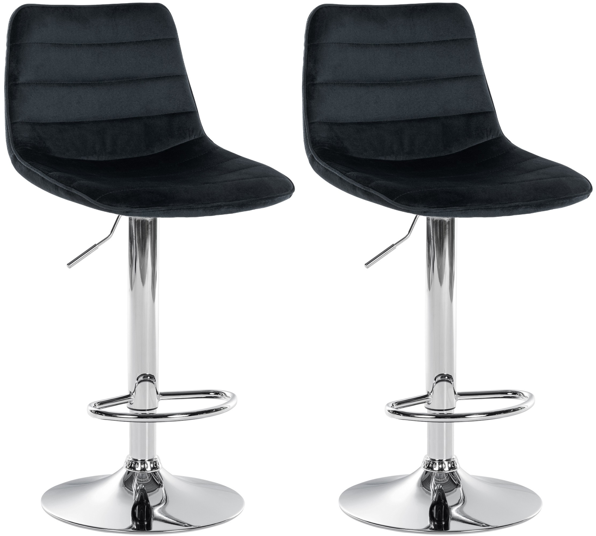 2er Set Barhocker Lex Samt Chrom