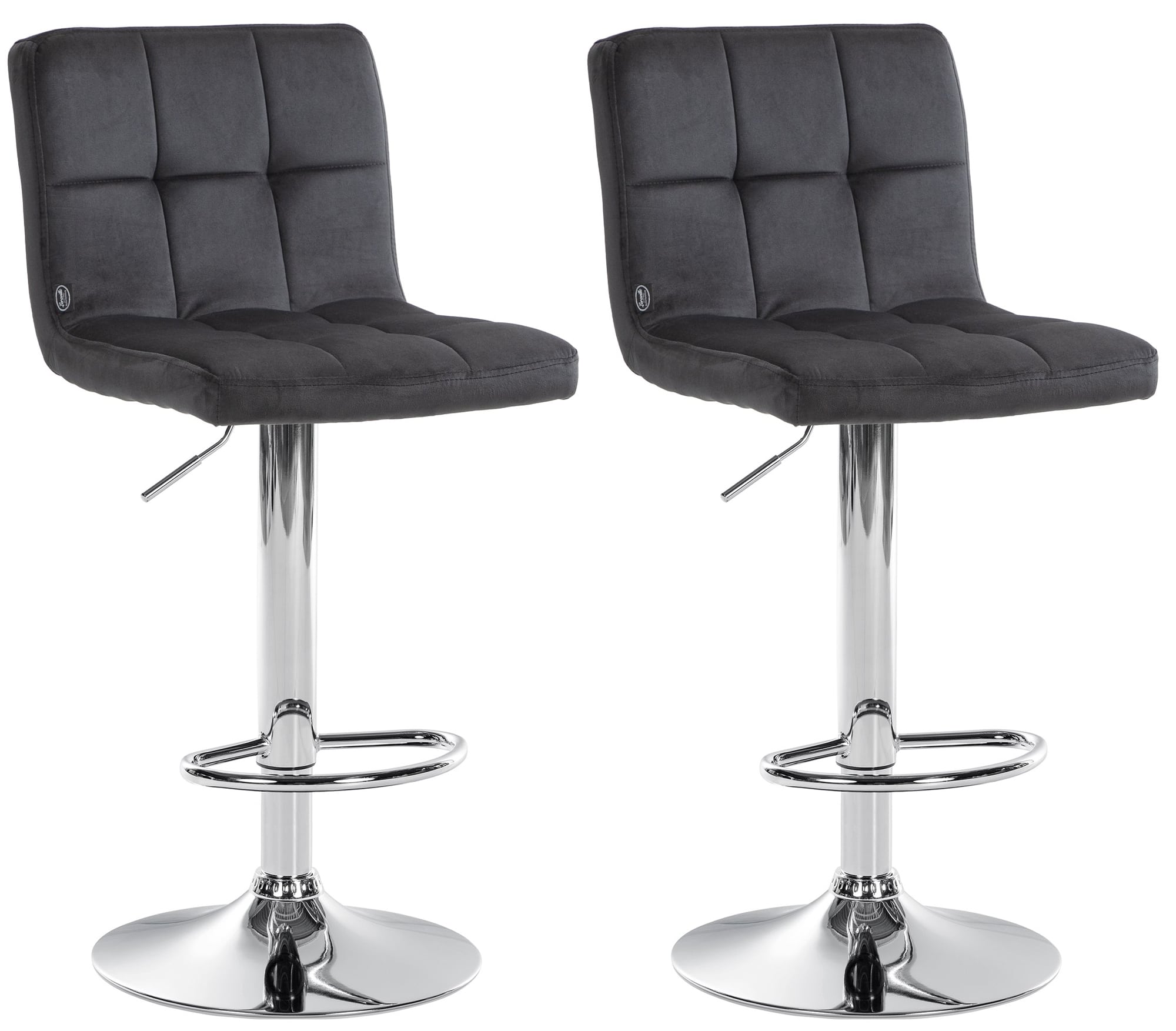 2er Set Barhocker Peru Samt Chrom