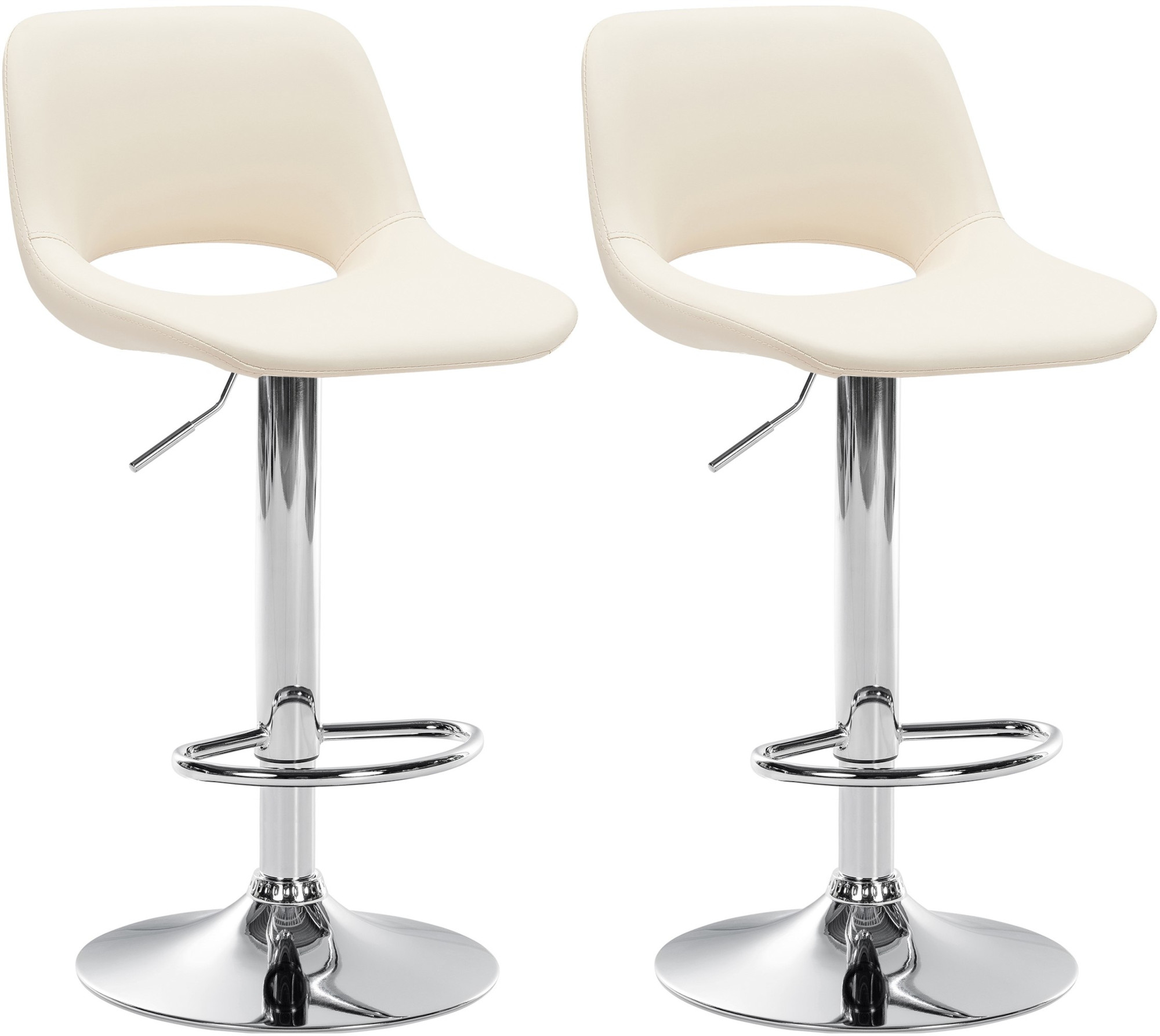 2er Set Barhocker Camden Kunstleder Chrom - Image 4