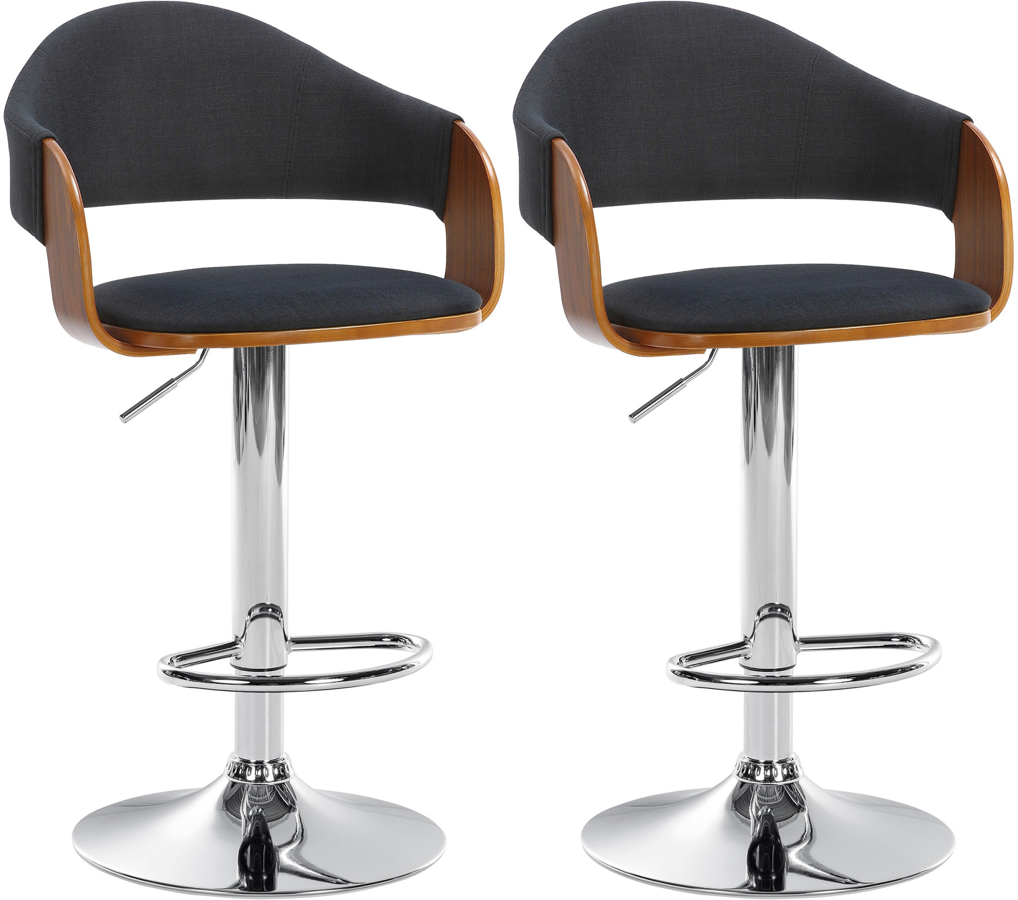 2er Set Barhocker Nilse Stoff Chrom