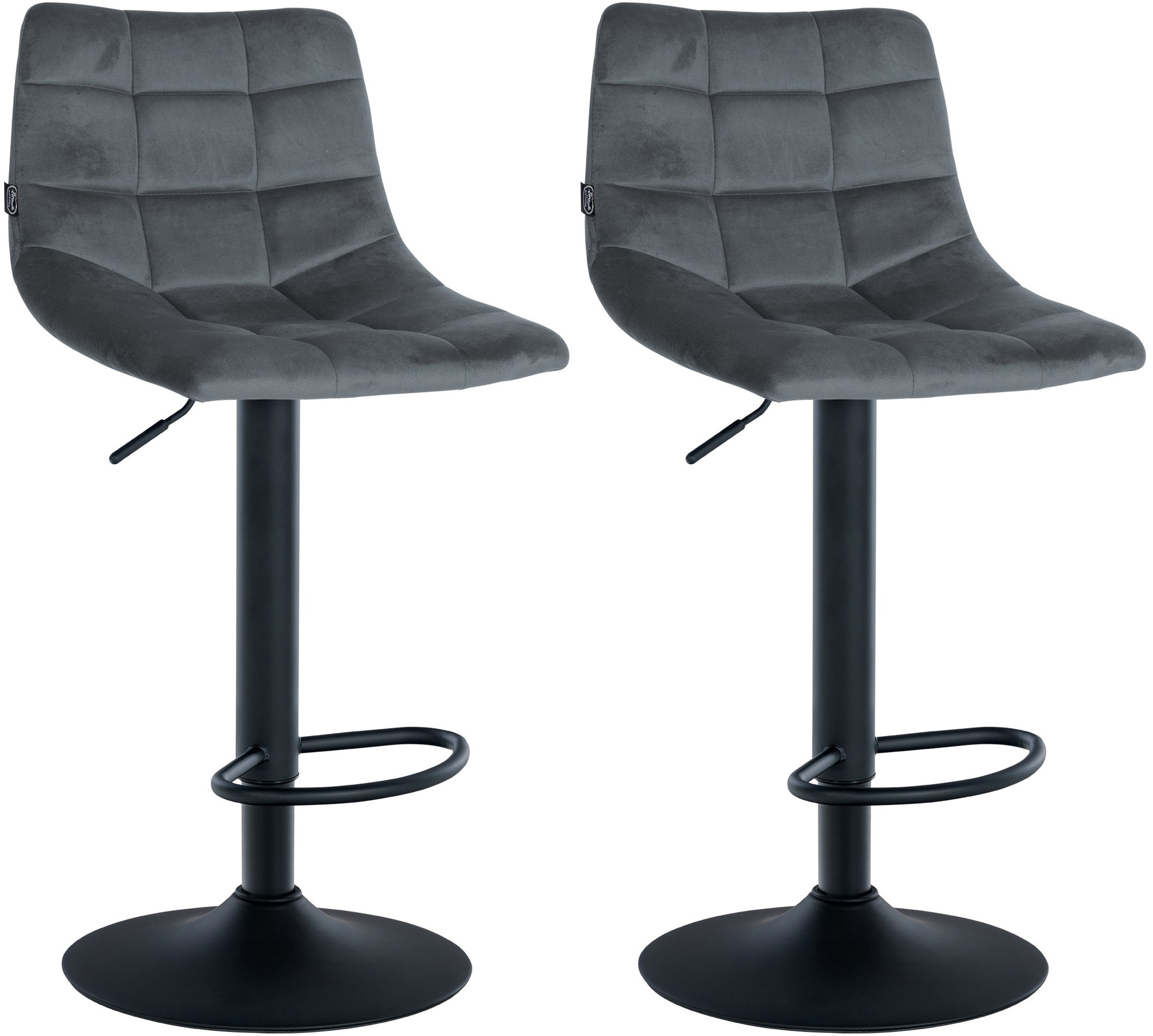 2er Set Barhocker Jerry Samt Schwarz
