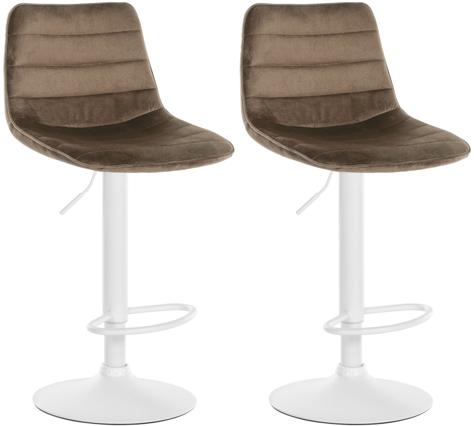 2er Set Barhocker Lex Samt Weiß
