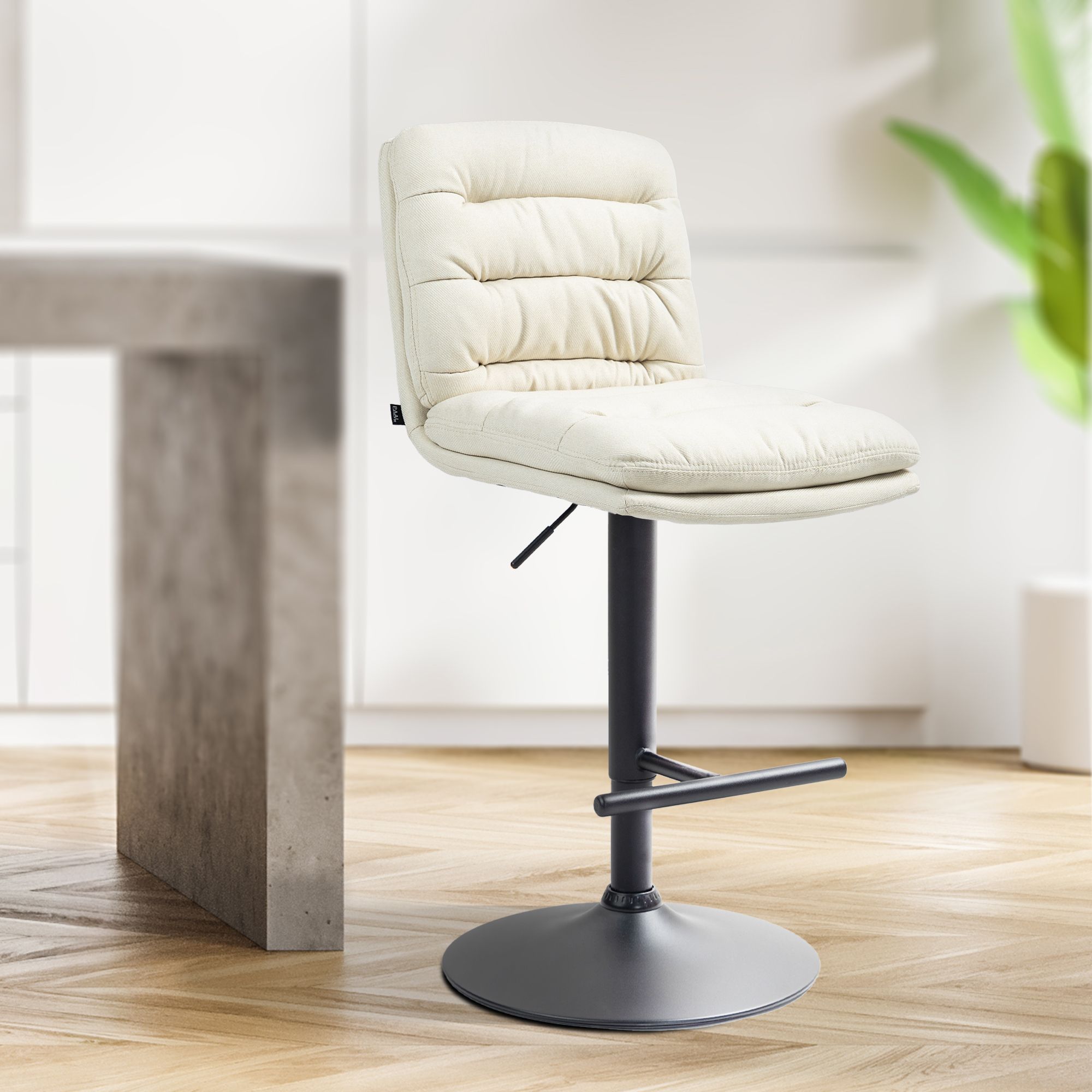 2er Set Barhocker Damar Stoff Schwarz - Image 3