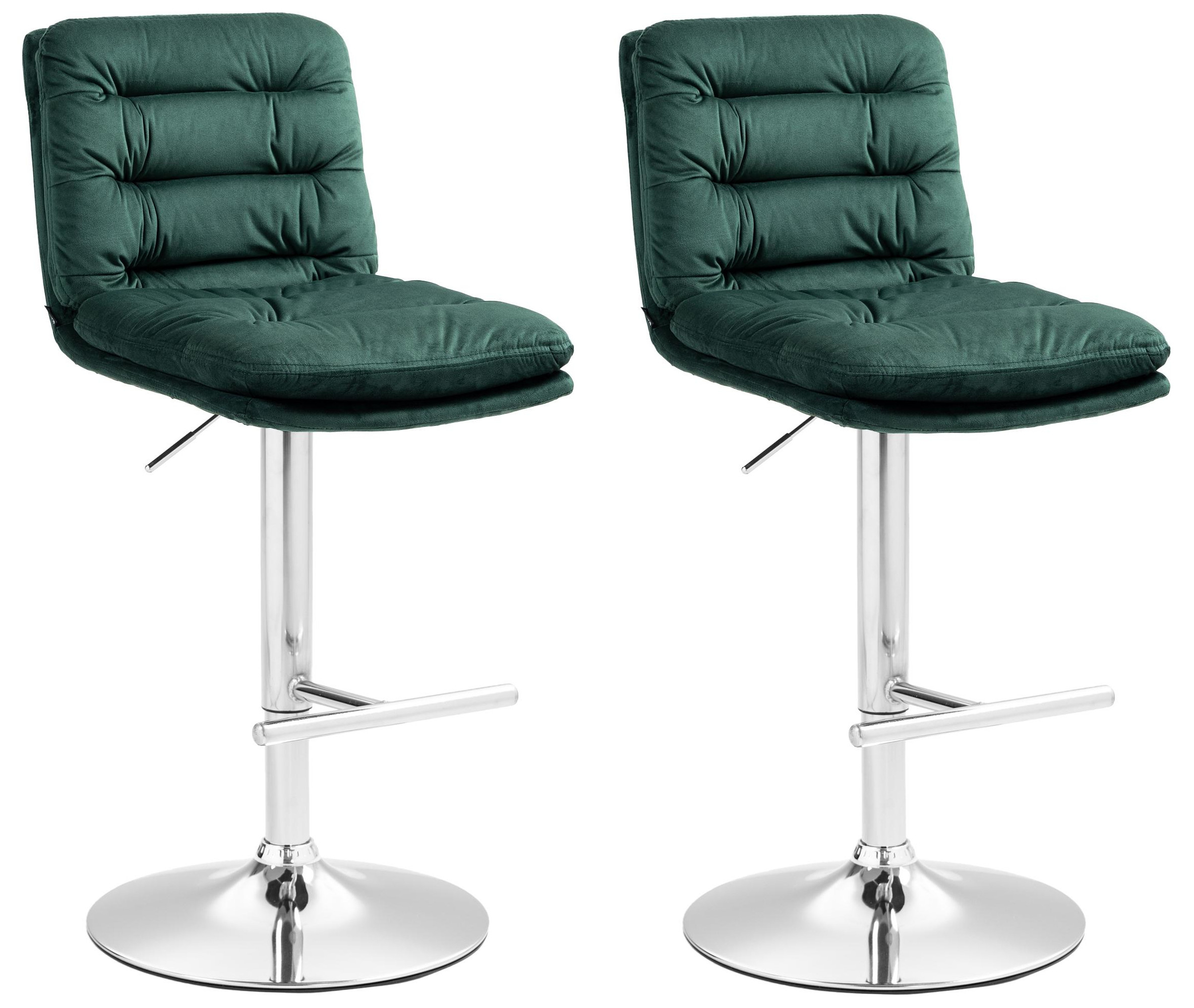 2er Set Barhocker Damar Samt Chrom