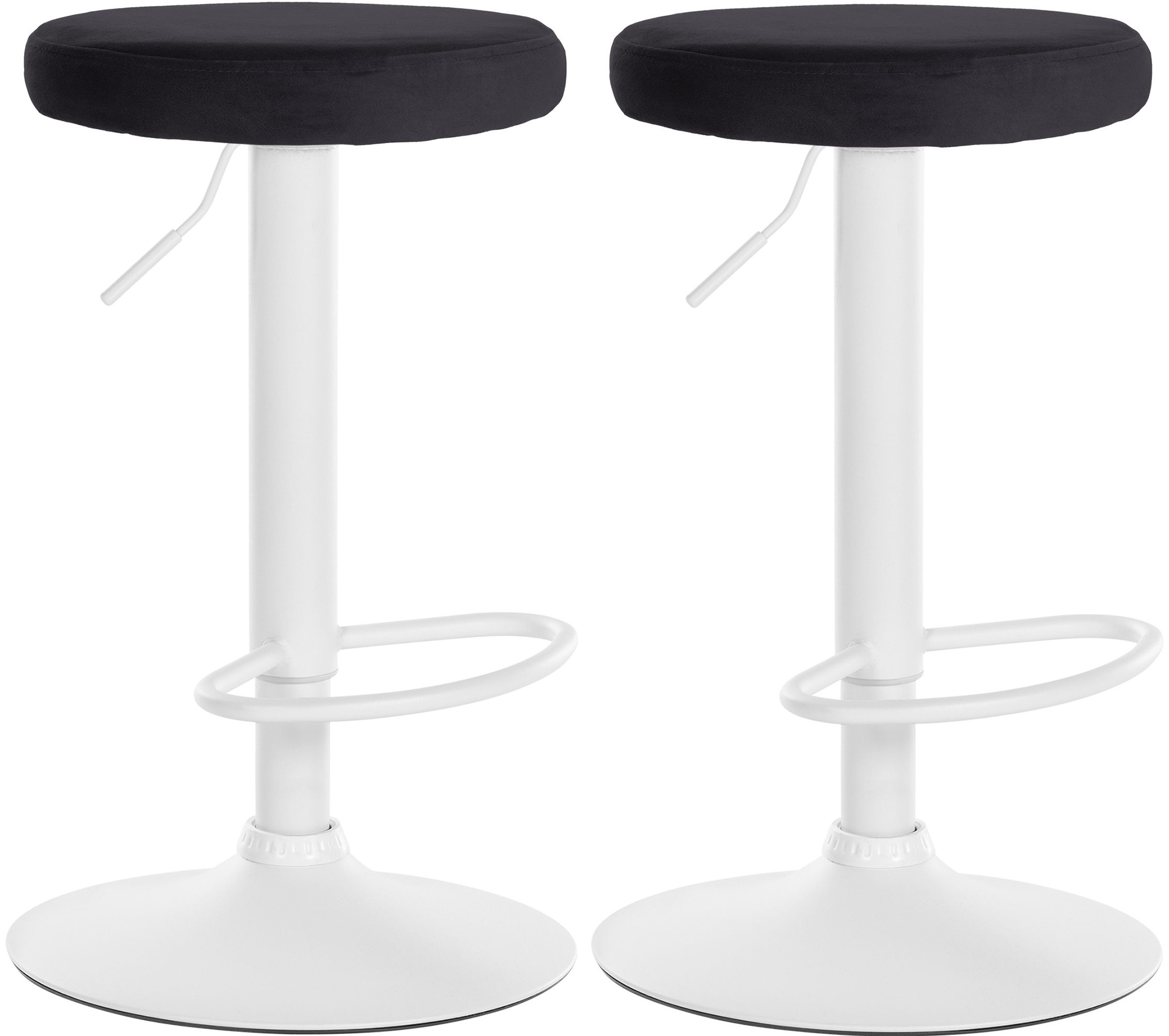 2er Set Barhocker Ponte Samt Weiß