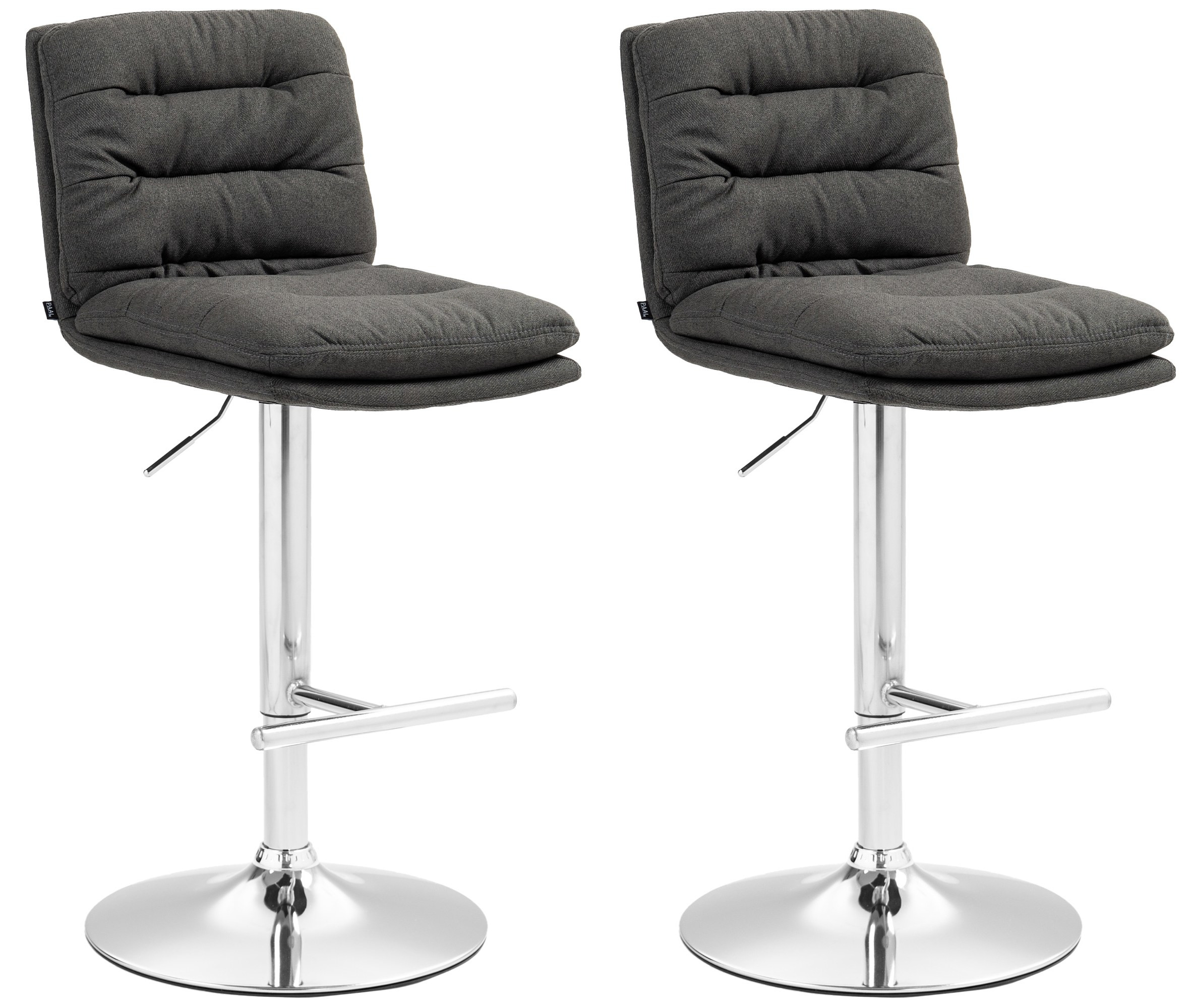 2er Set Barhocker Damar Stoff Chrom