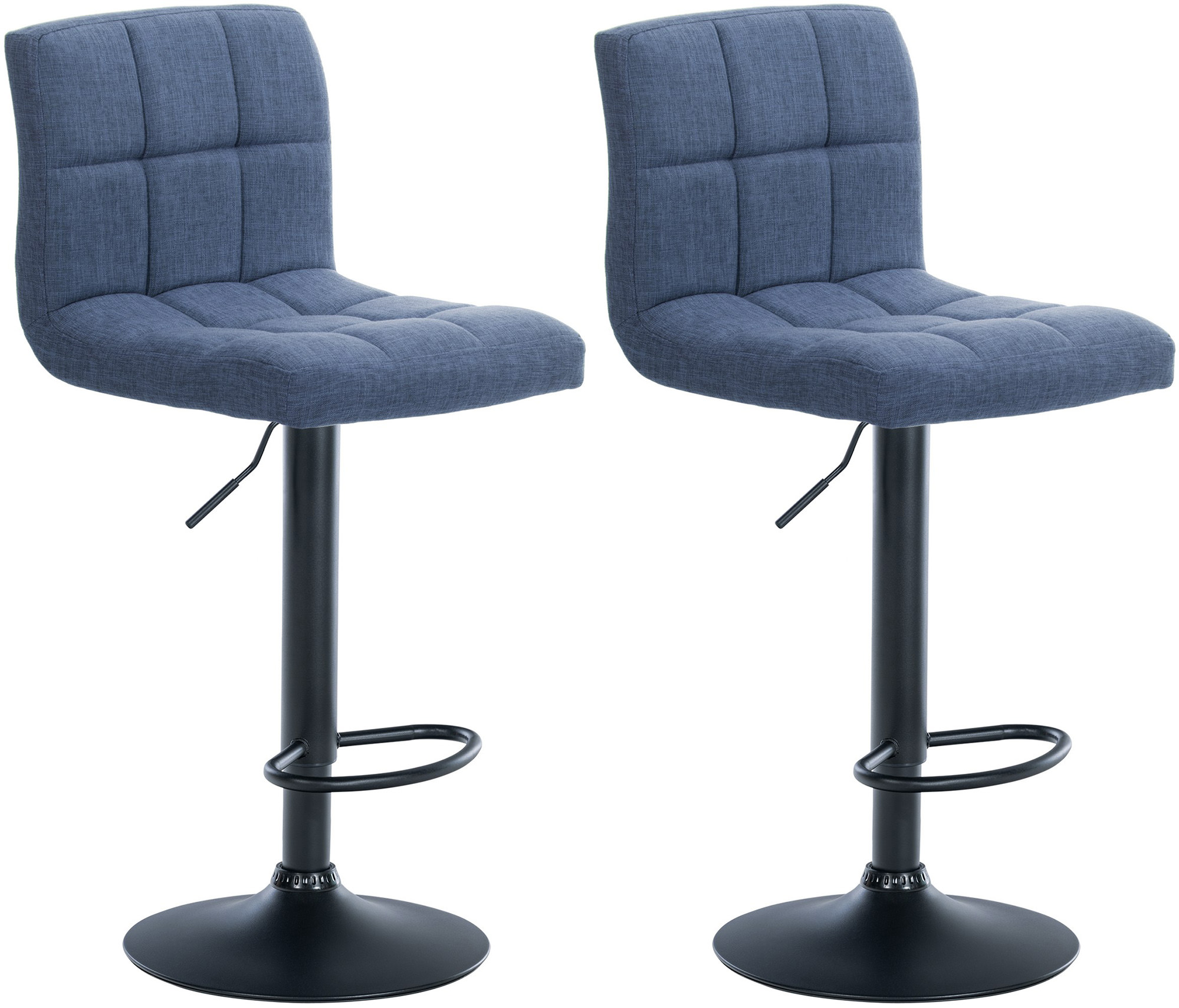 2er Set Barhocker Calma Stoff Schwarz