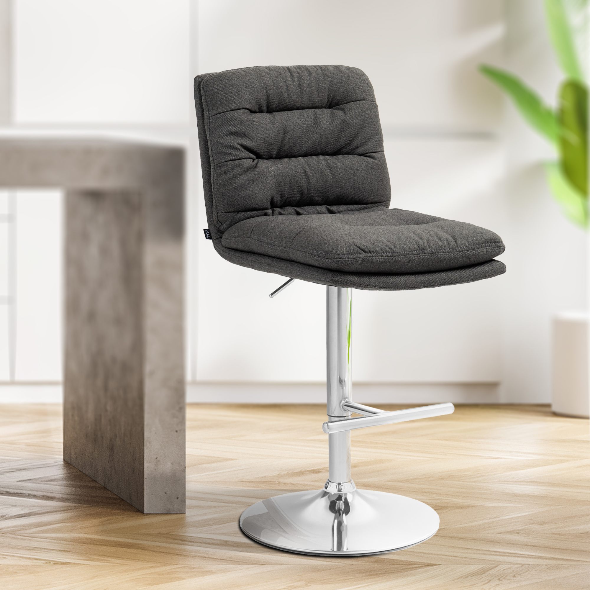 2er Set Barhocker Damar Stoff Chrom - Image 4