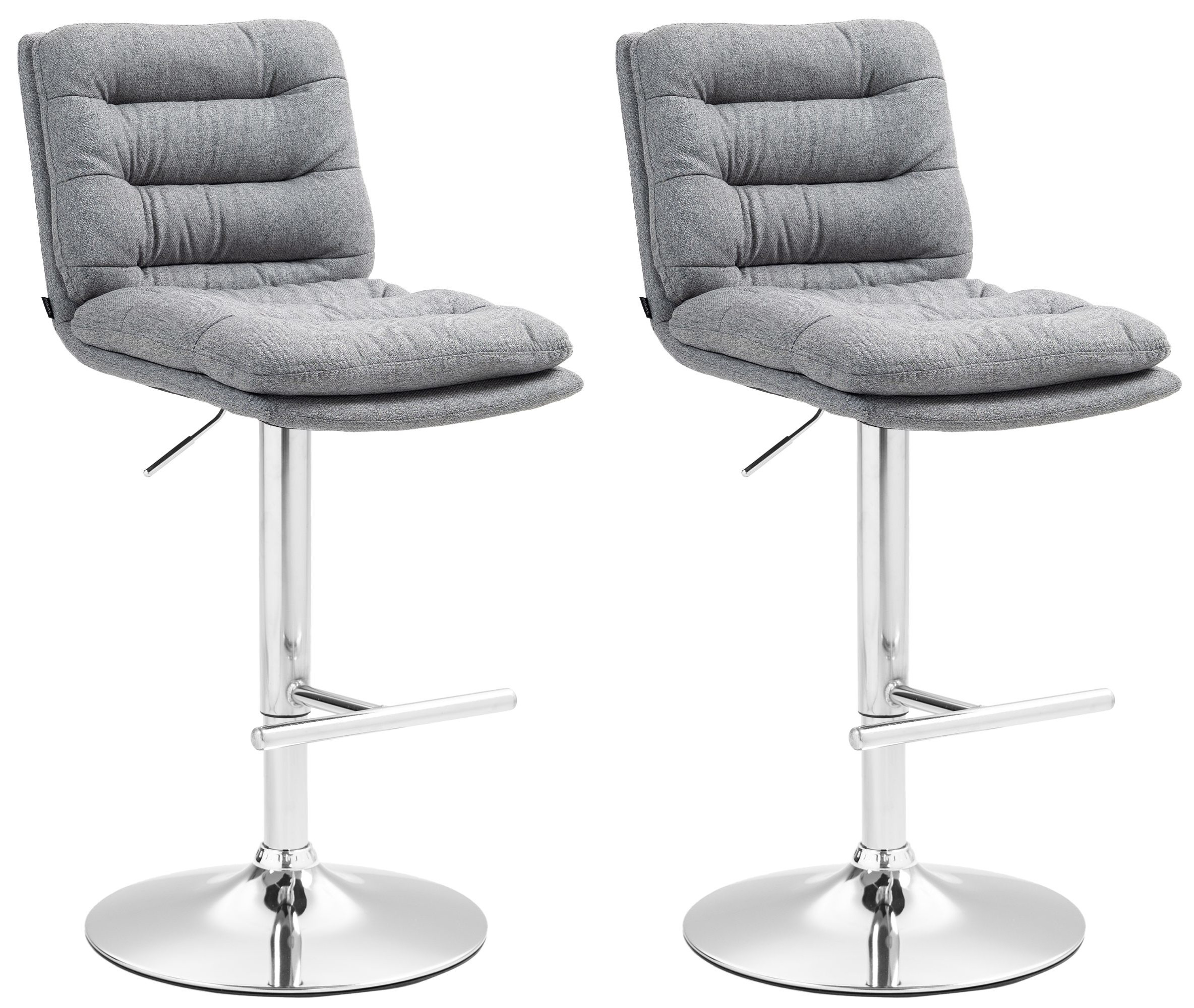 2er Set Barhocker Damar Stoff Chrom