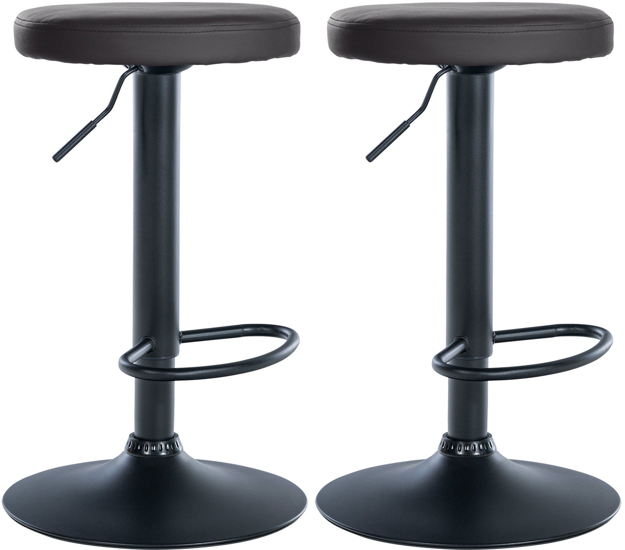 2er Set Barhocker Ponte Kunstleder Schwarz