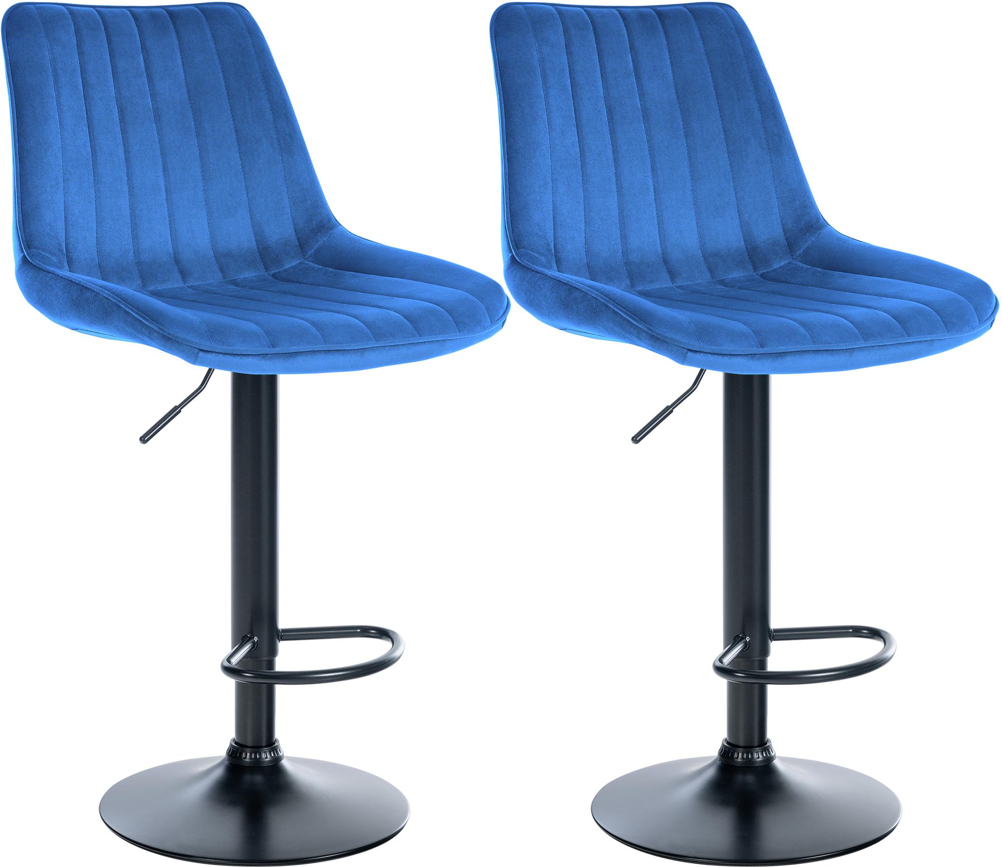 2er Set Barhocker Toni Samt Schwarz - Image 6