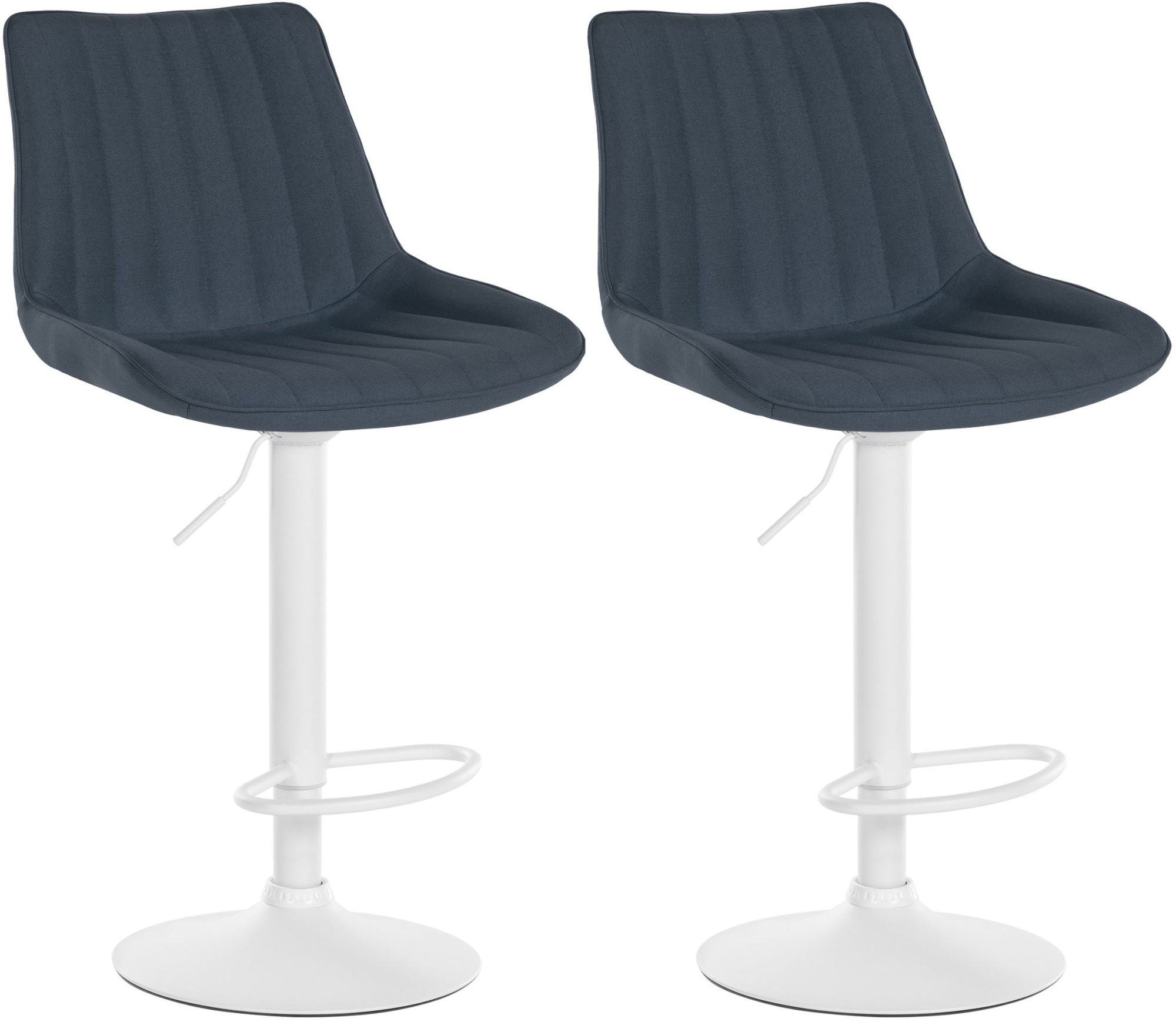 2er Set Barhocker Toni Stoff Weiß