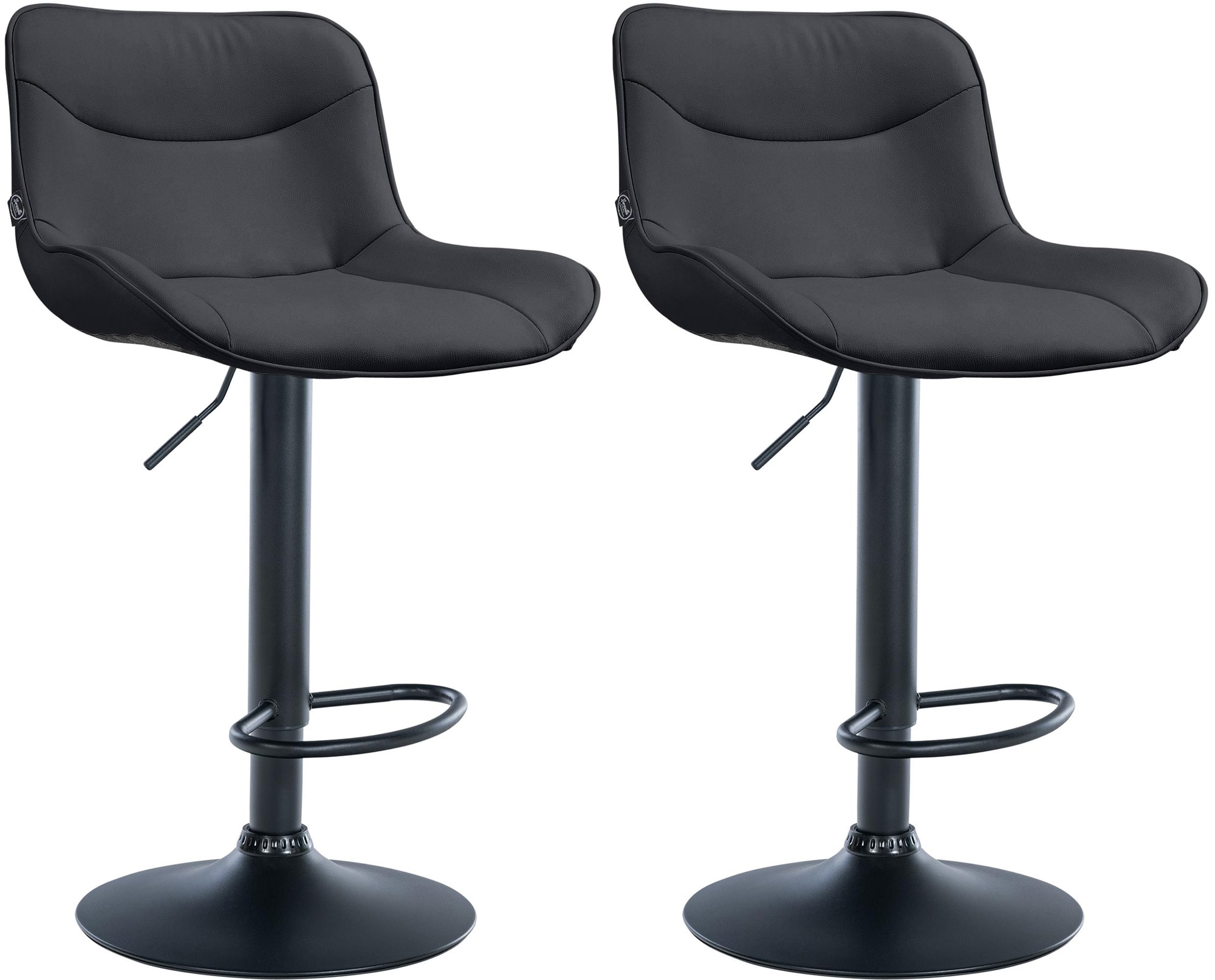 2er Set Barhocker Vonore Kunstleder Schwarz