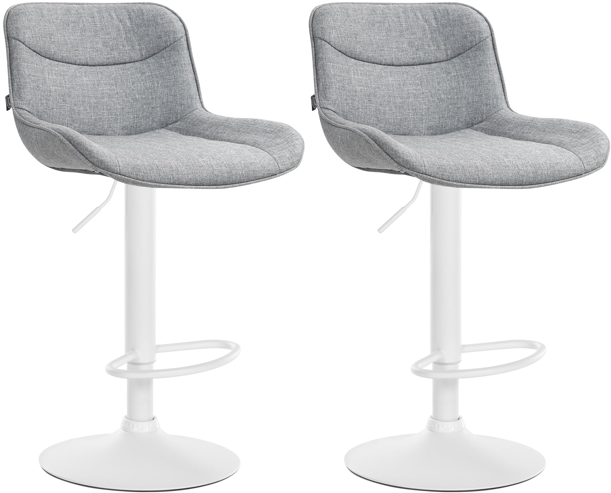 2er Set Barhocker Vonore Stoff Weiß