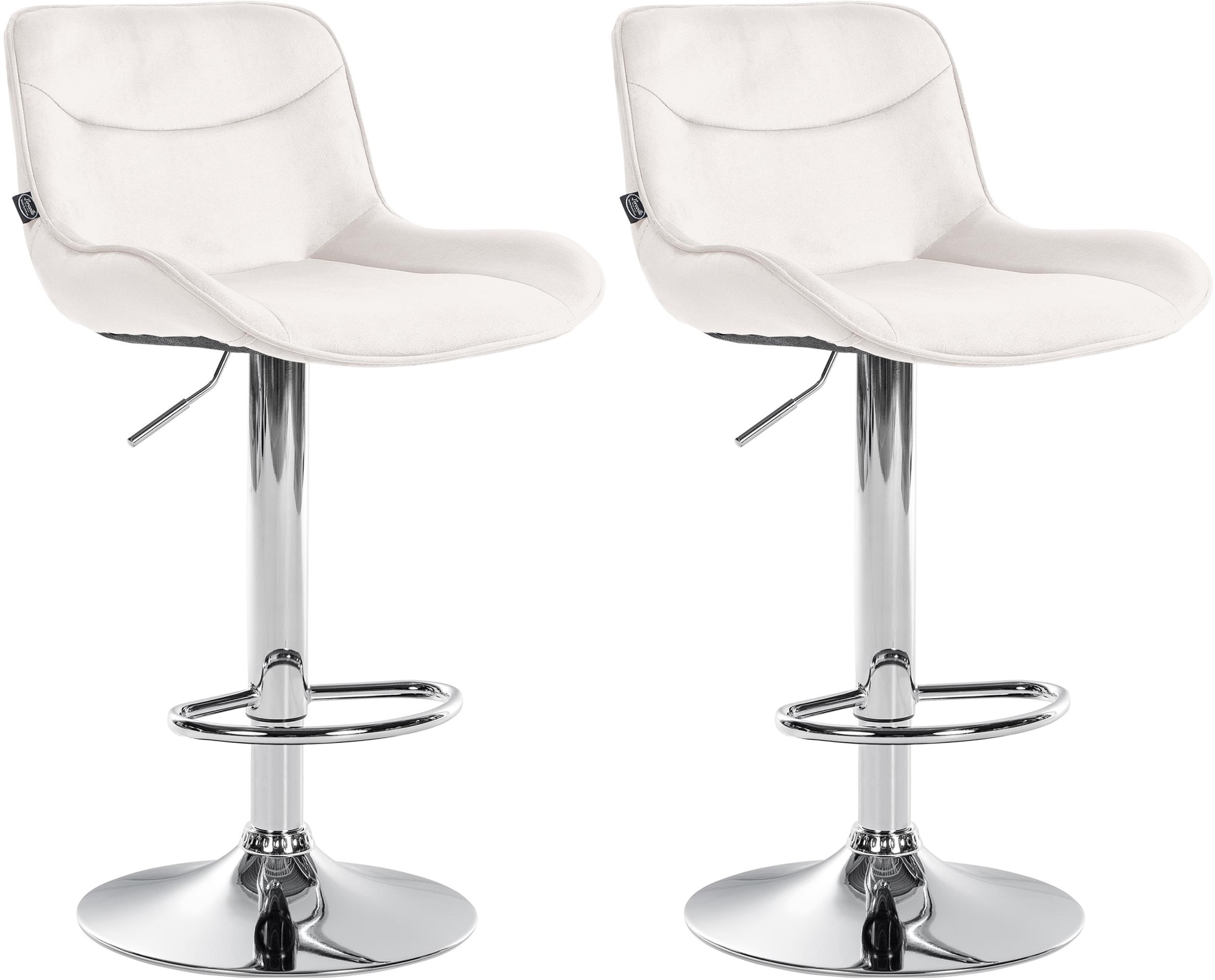 2er Set Barhocker Vonore Samt Chrom