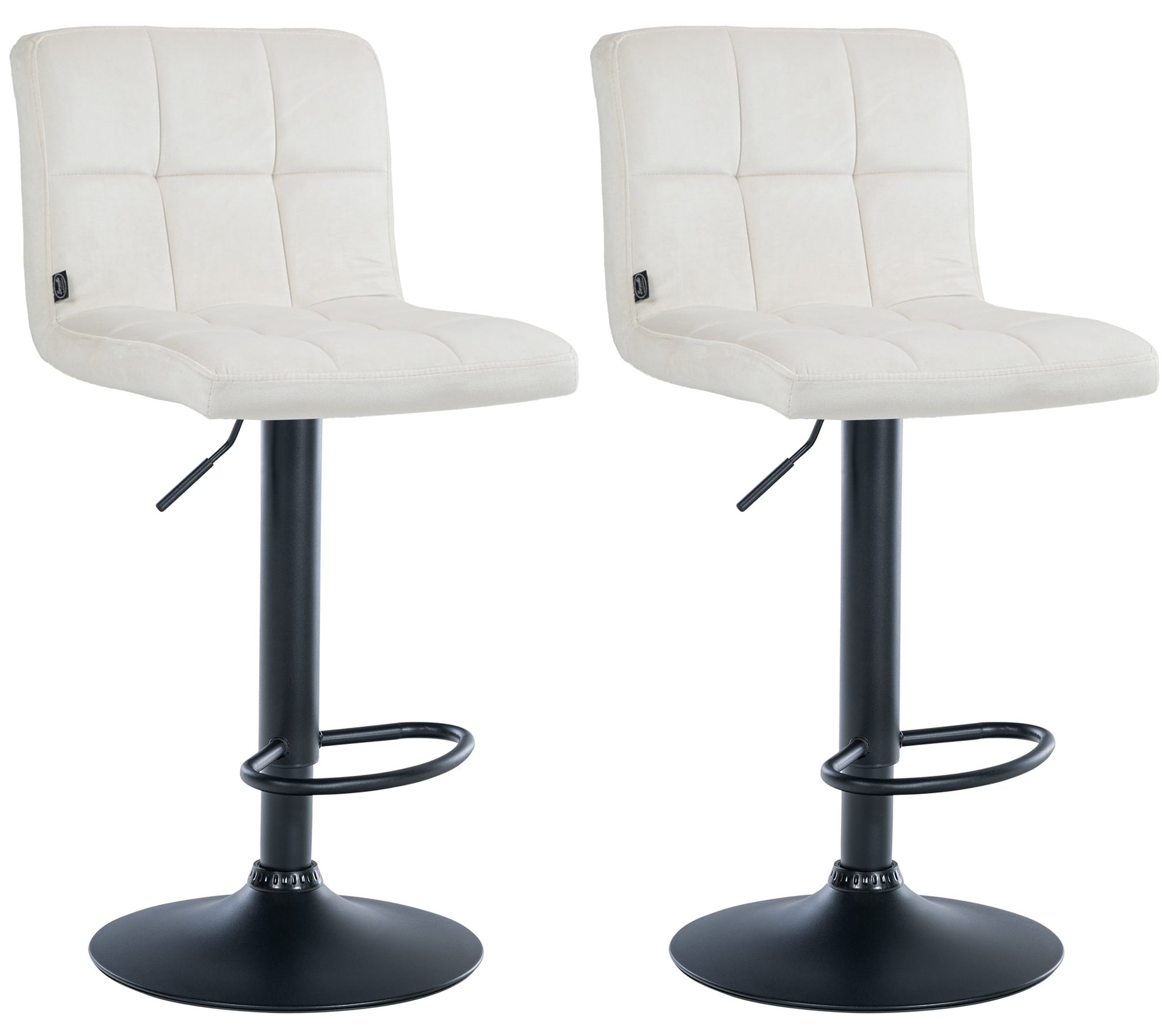 2er Set Barhocker Peru Samt Schwarz