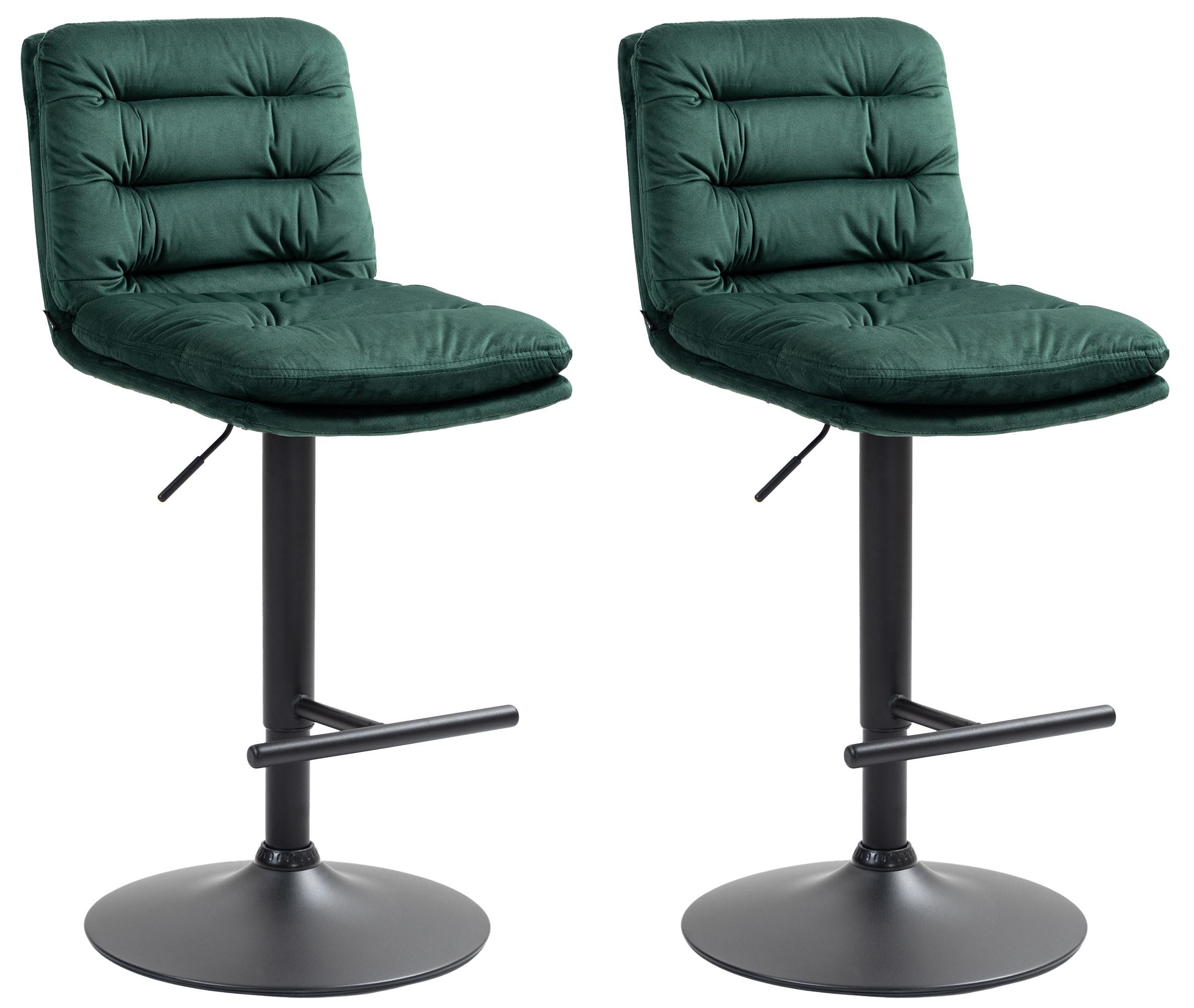 2er Set Barhocker Damar Samt Schwarz