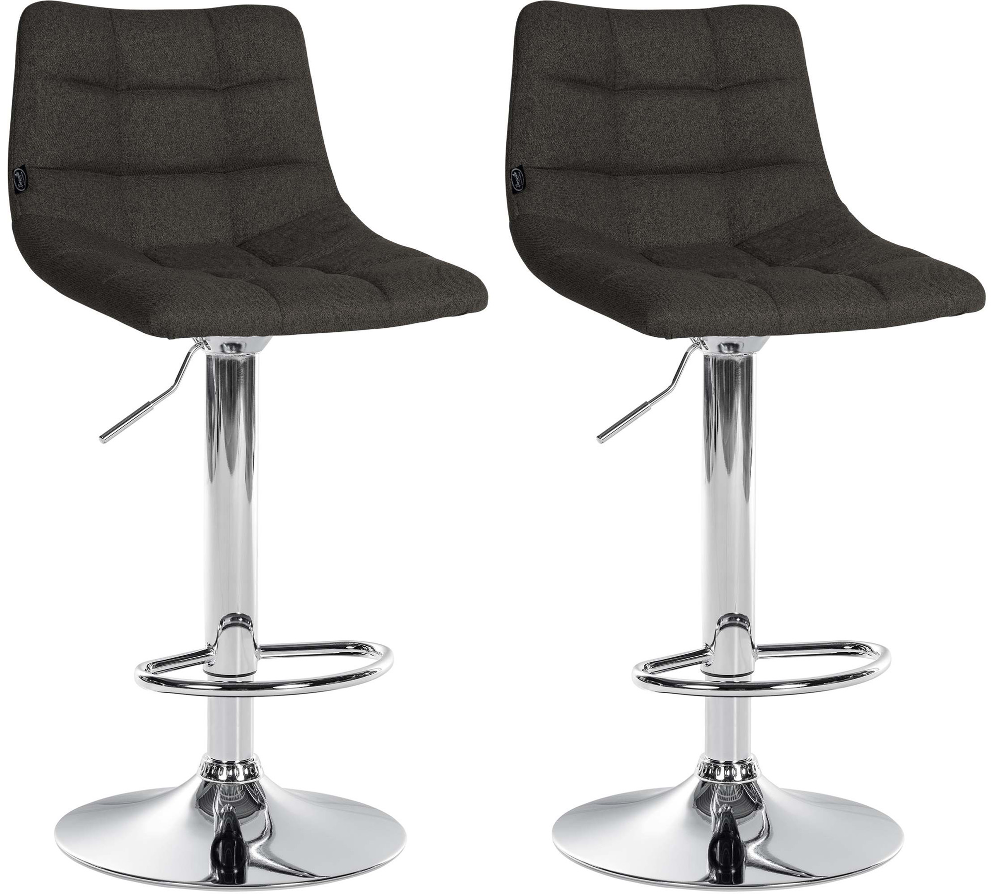 2er Set Barhocker Jerry Stoff Chrom