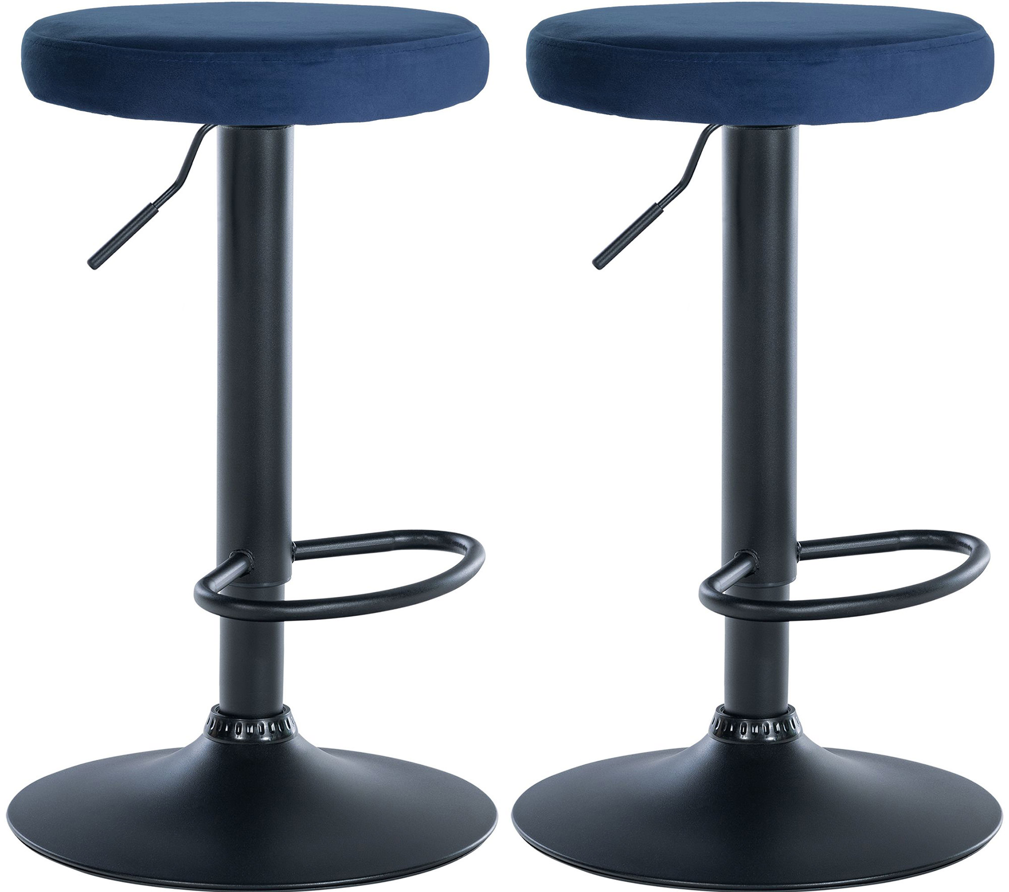 2er Set Barhocker Ponte Samt Schwarz
