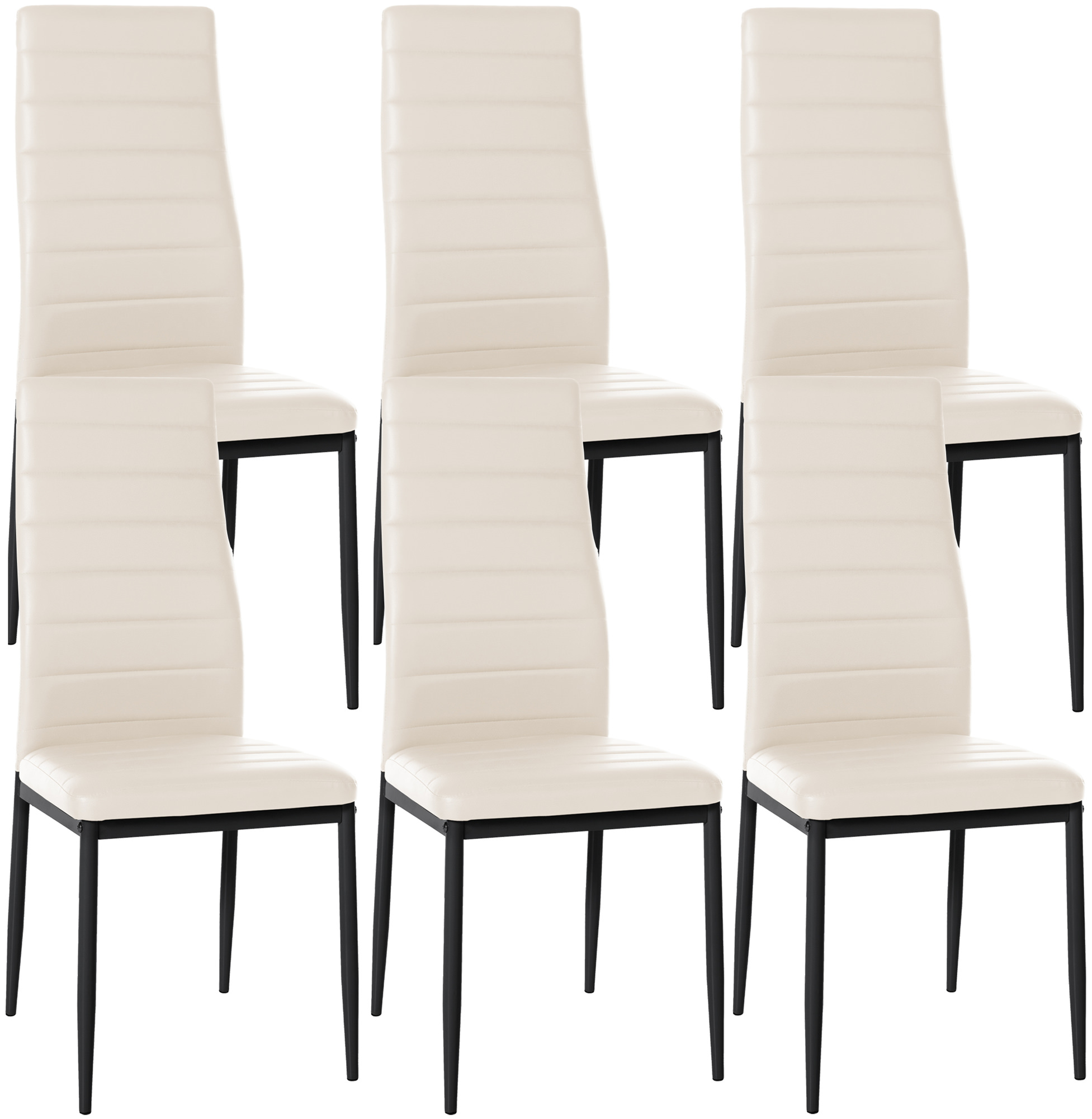 6er Set Esszimmerstühle Mayfair Kunstleder