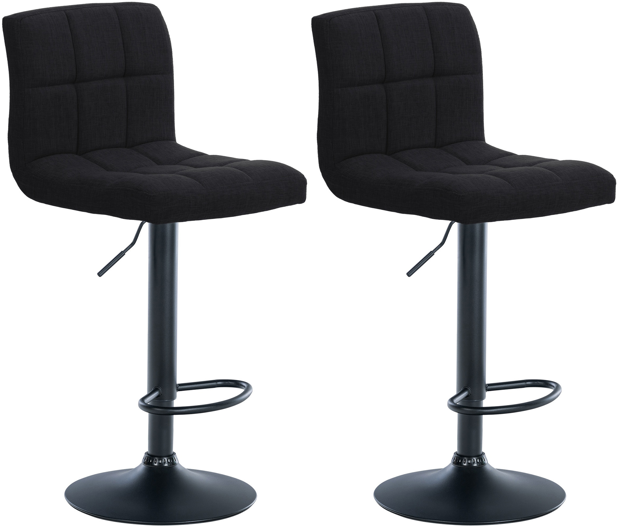 2er Set Barhocker Calma Stoff Schwarz