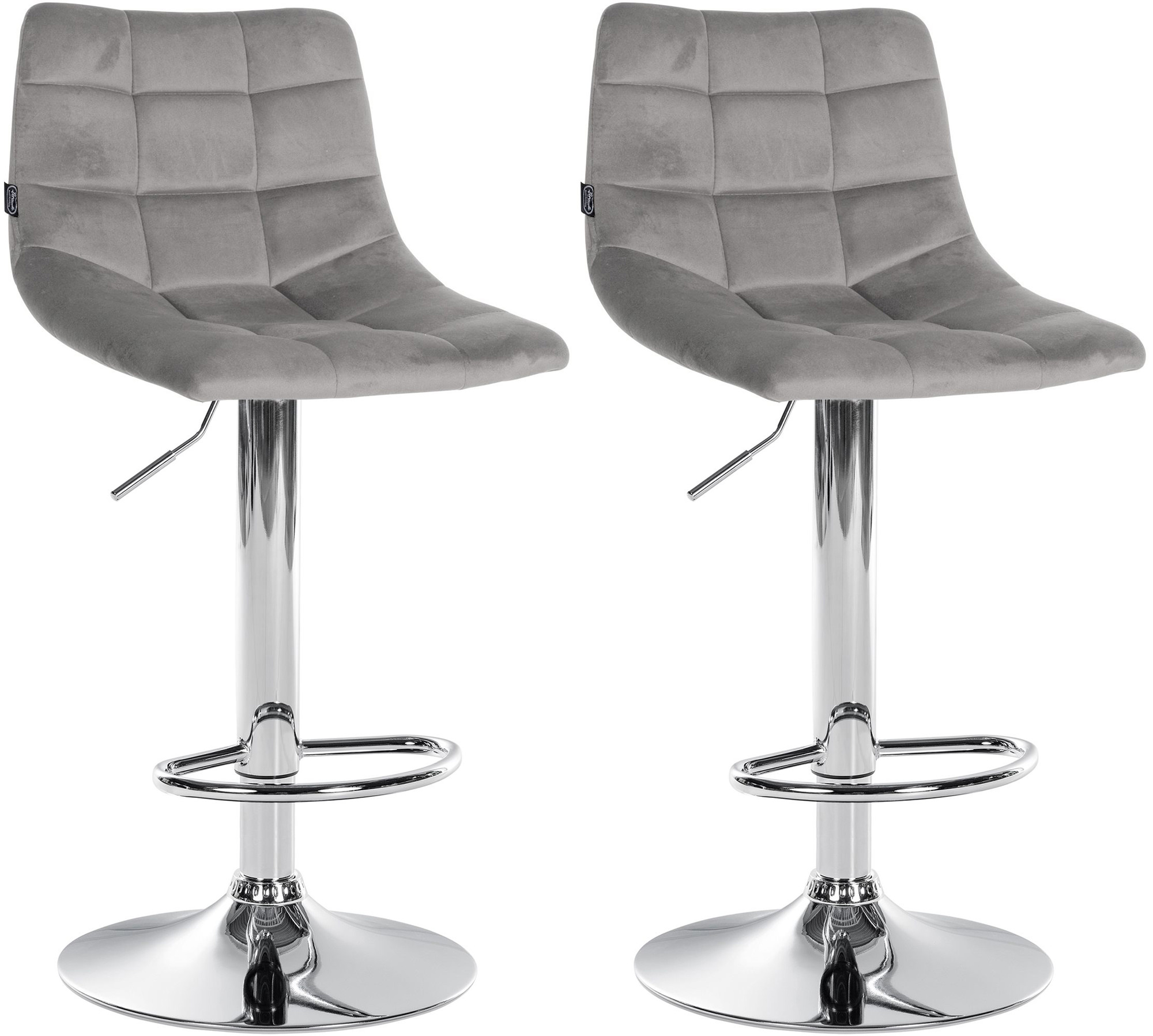 2er Set Barhocker Jerry Samt Chrom