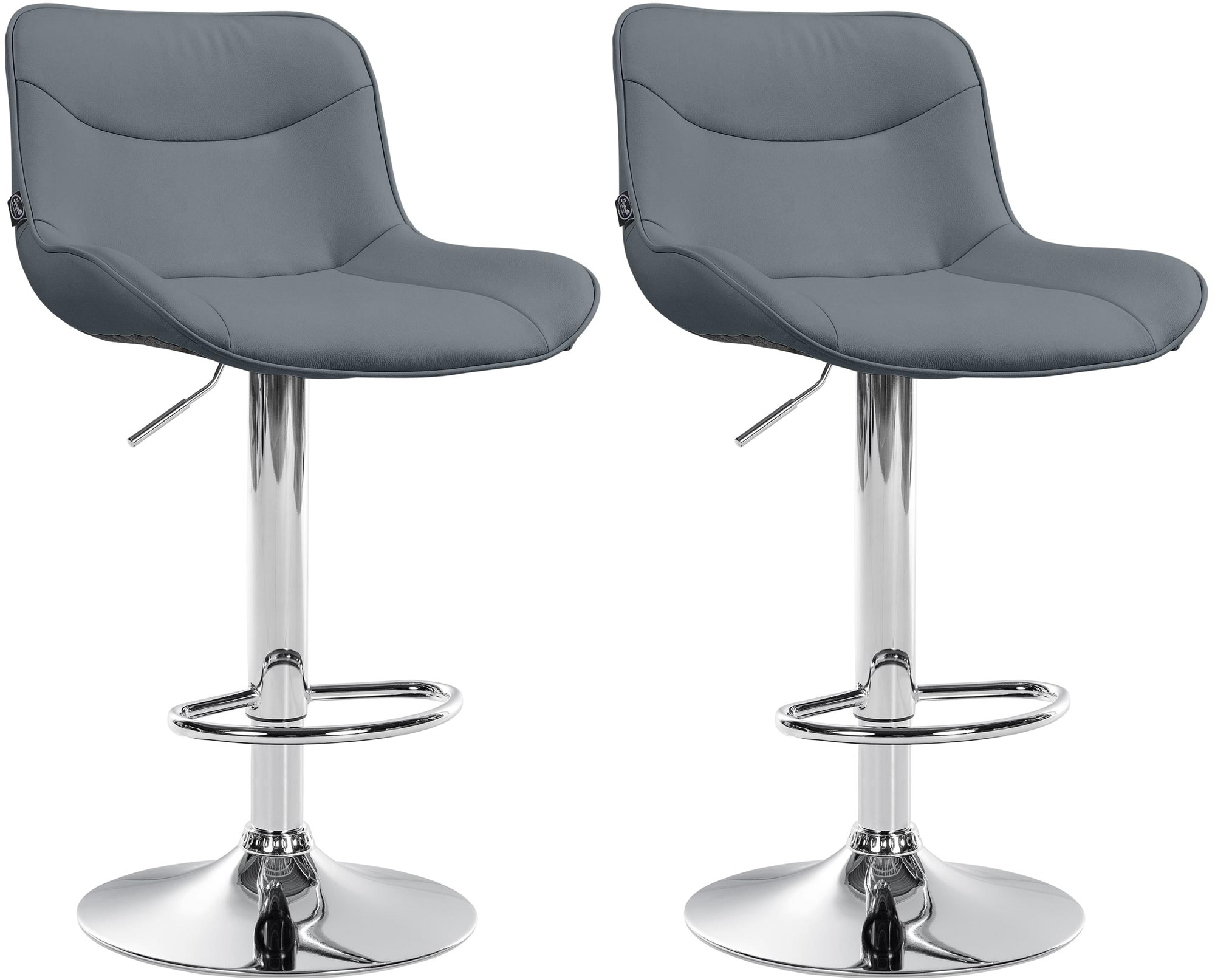 2er Set Barhocker Vonore Kunstleder Chrom