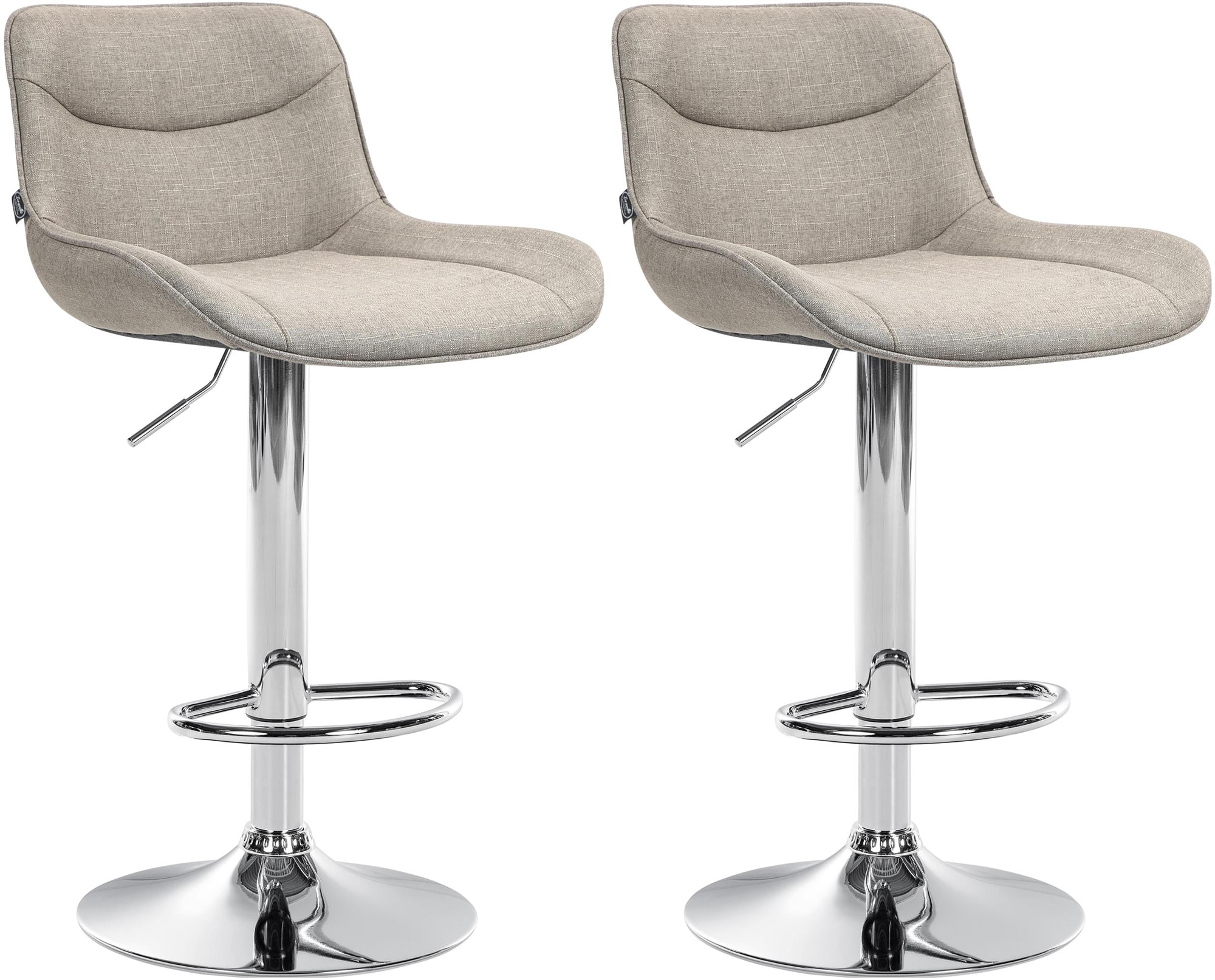 2er Set Barhocker Vonore Stoff Chrom