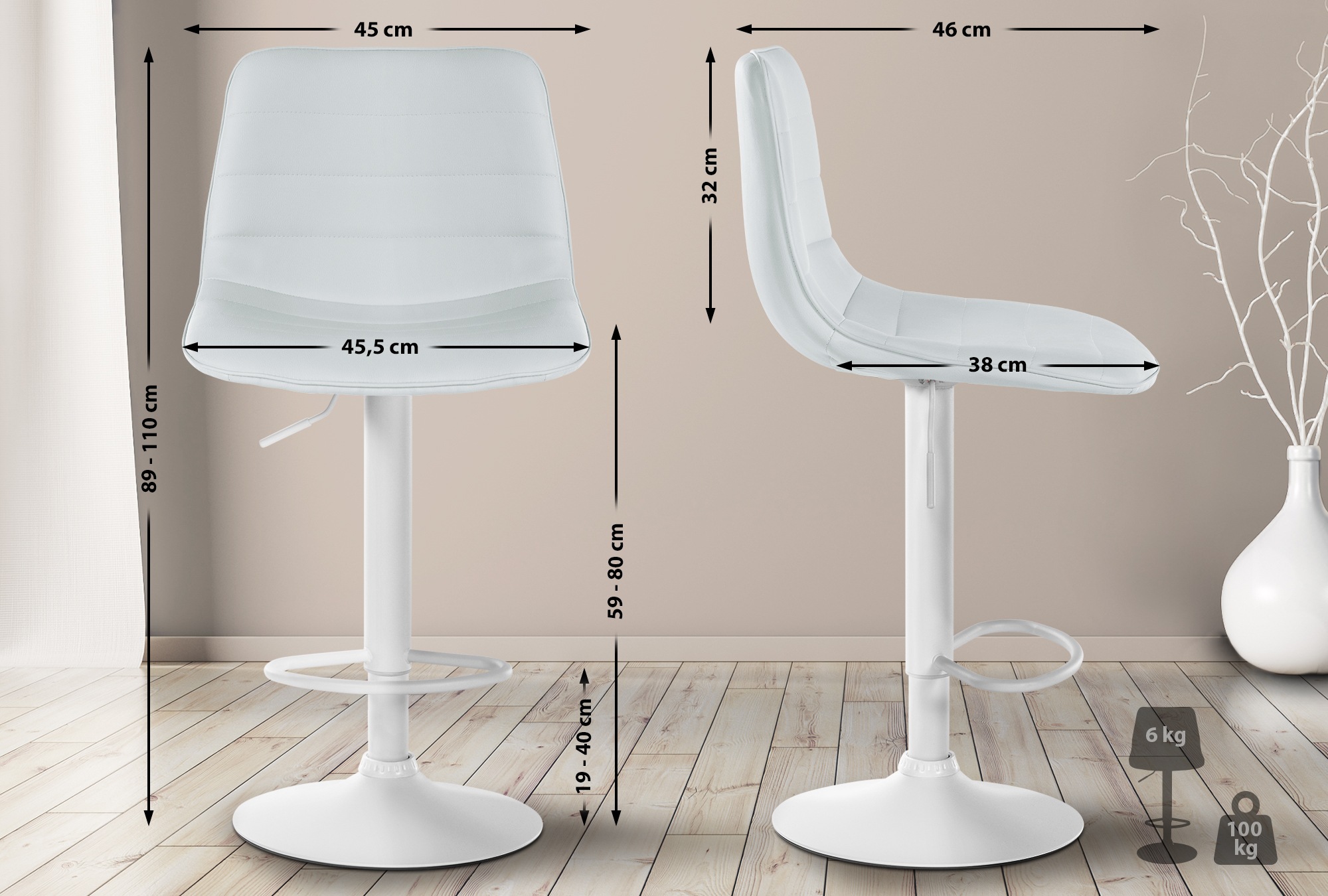 2er Set Barhocker Lex Kunstleder W - Image 3