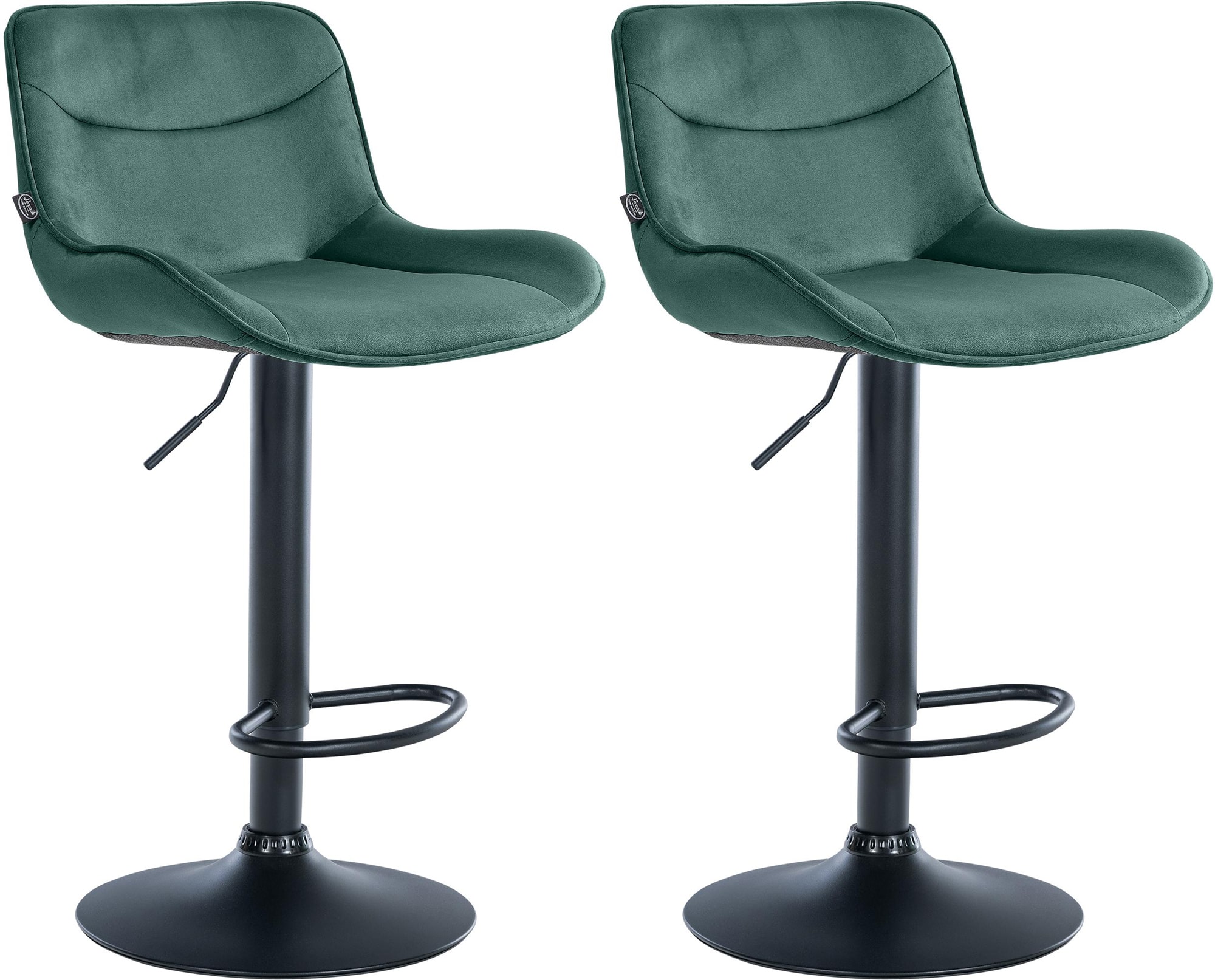 2er Set Barhocker Vonore Samt Schwarz