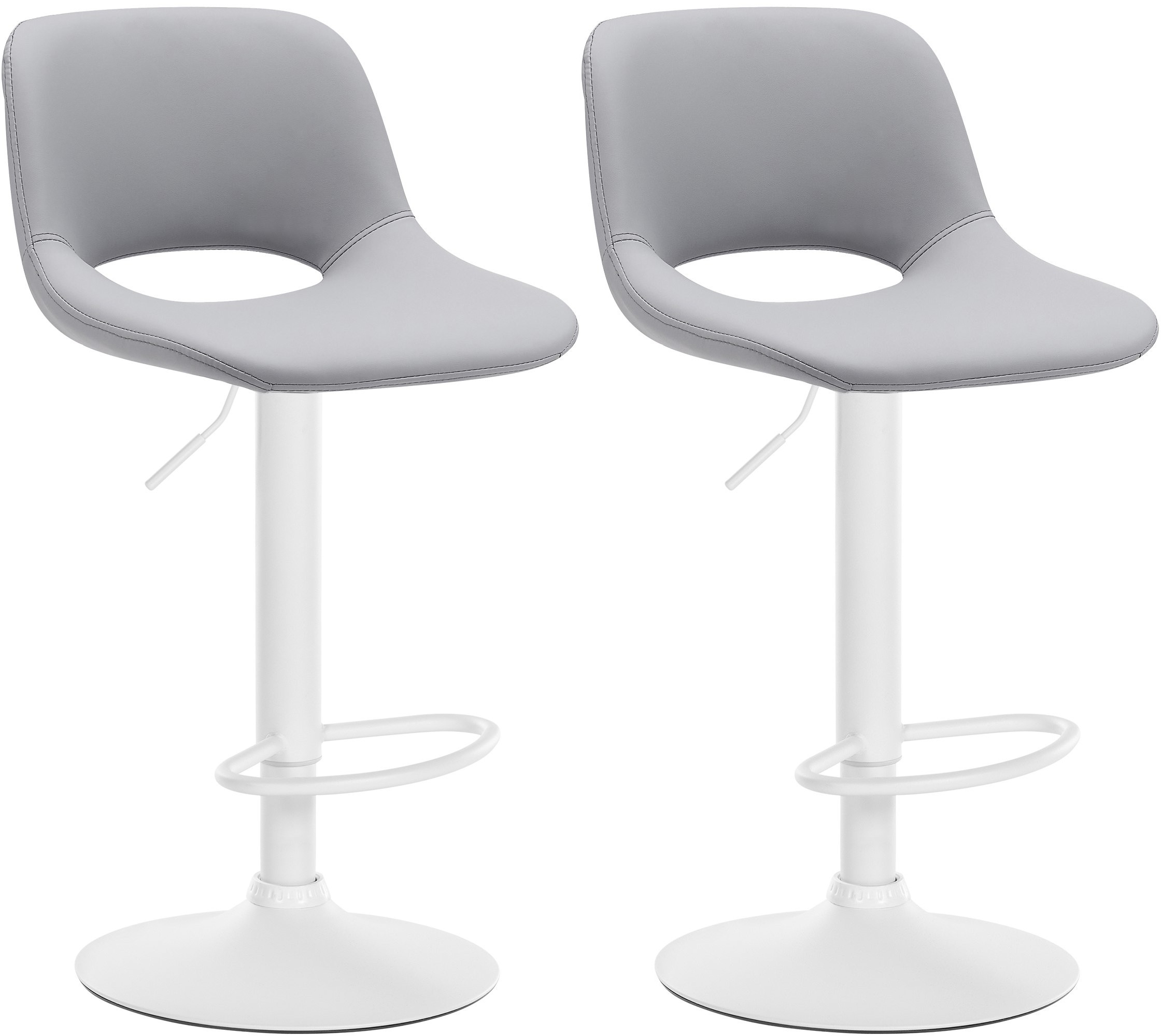 2er Set Barhocker Camden Kunstleder Weiß - Image 5