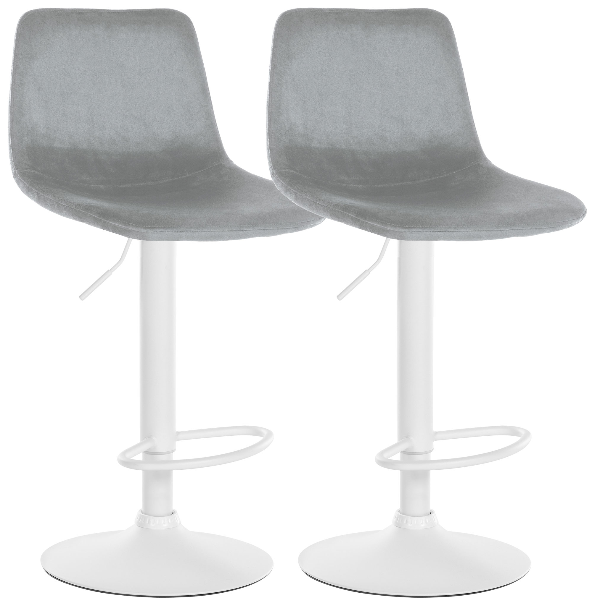 2er Set Barhocker Divo Samt Weiß