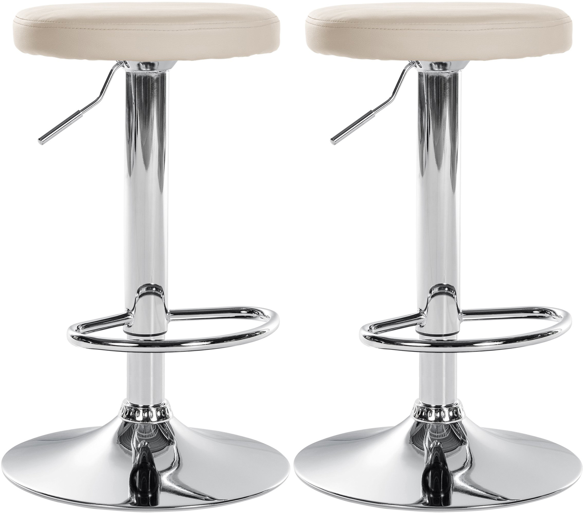 2er Set Barhocker Ponte Kunstleder Chrom