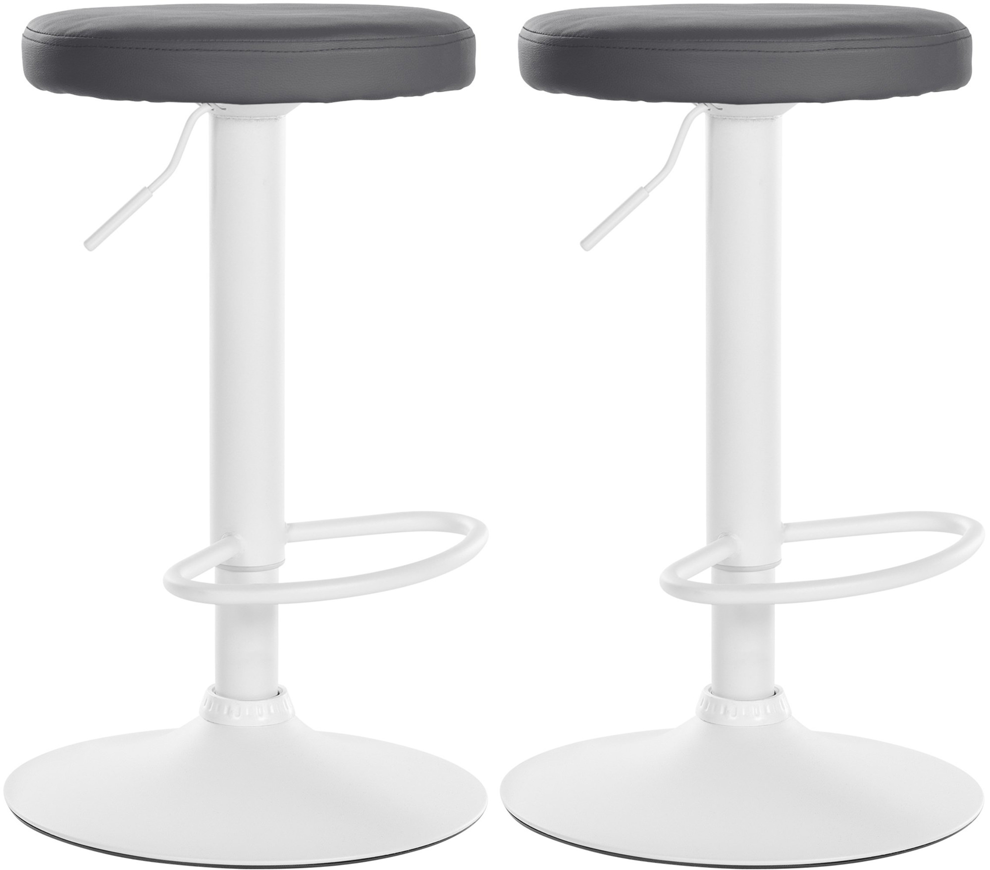 2er Set Barhocker Ponte Kunstleder Weiß