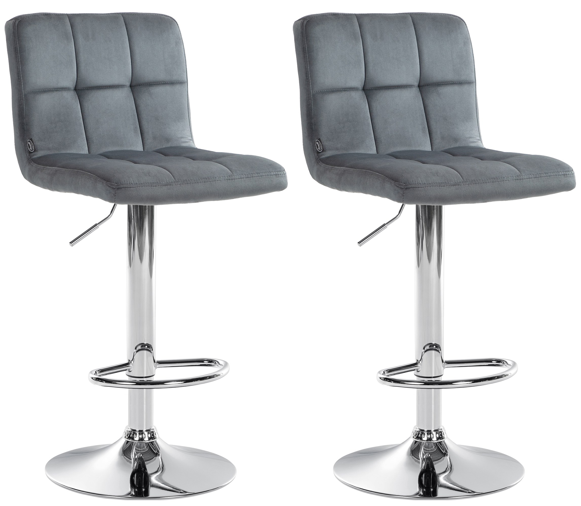 2er Set Barhocker Peru Samt Chrom