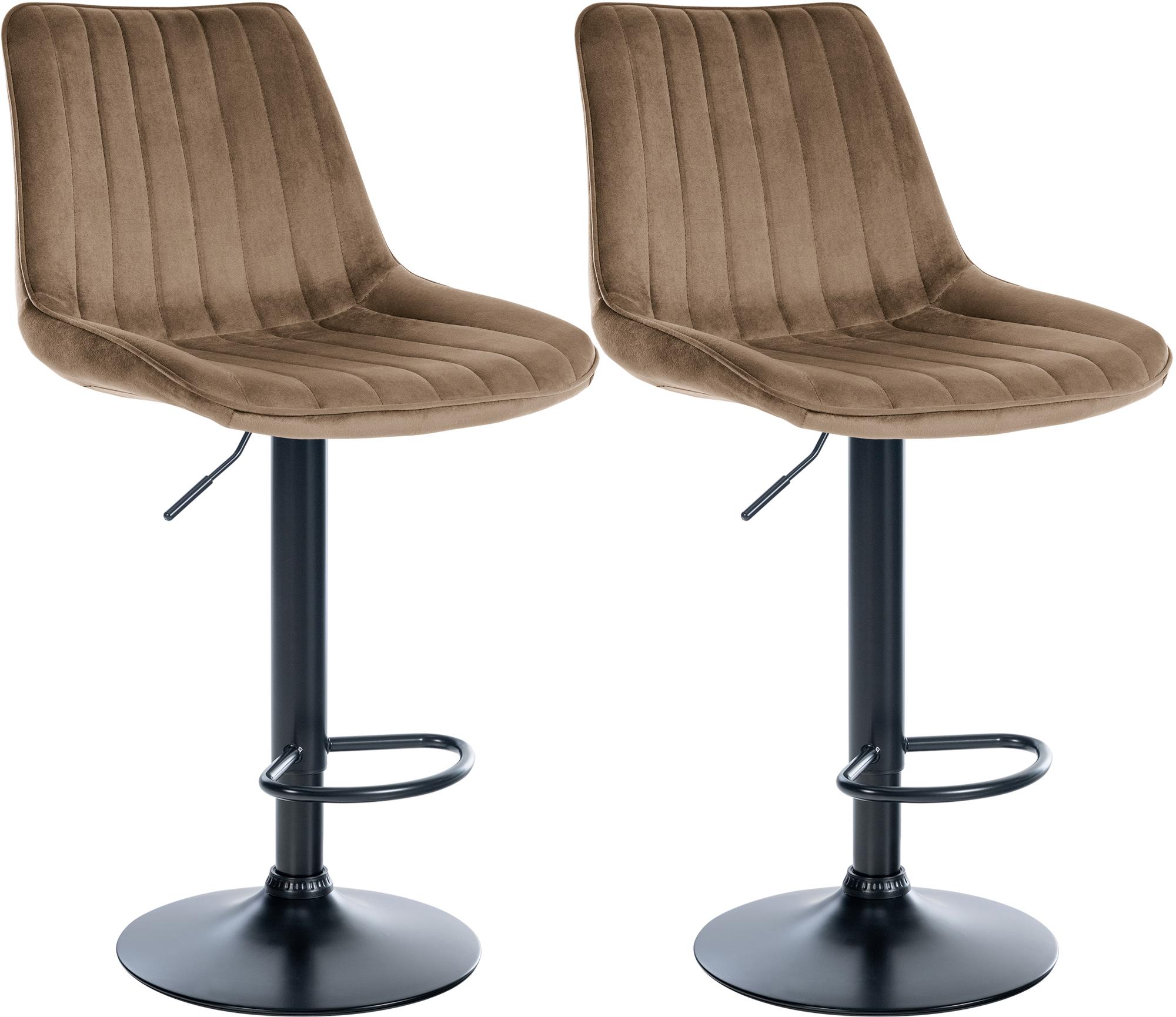2er Set Barhocker Toni Samt Schwarz - Image 6