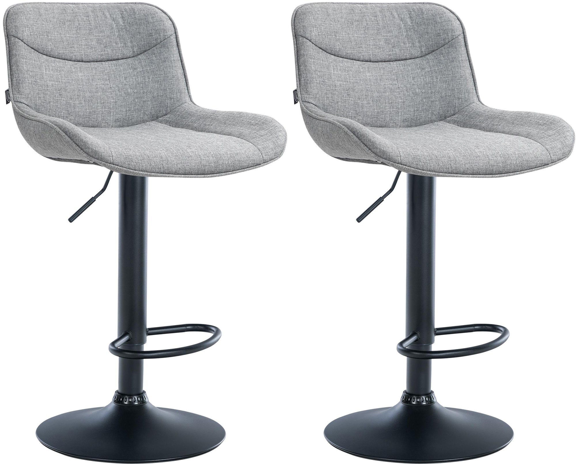 2er Set Barhocker Vonore Stoff Schwarz
