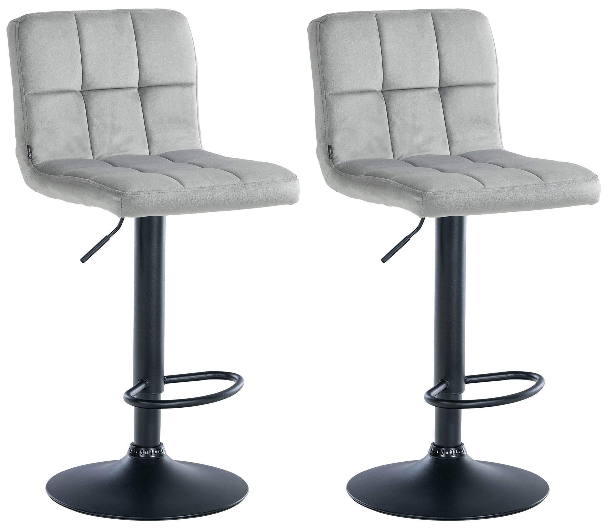 2er Set Barhocker Peru Samt Schwarz