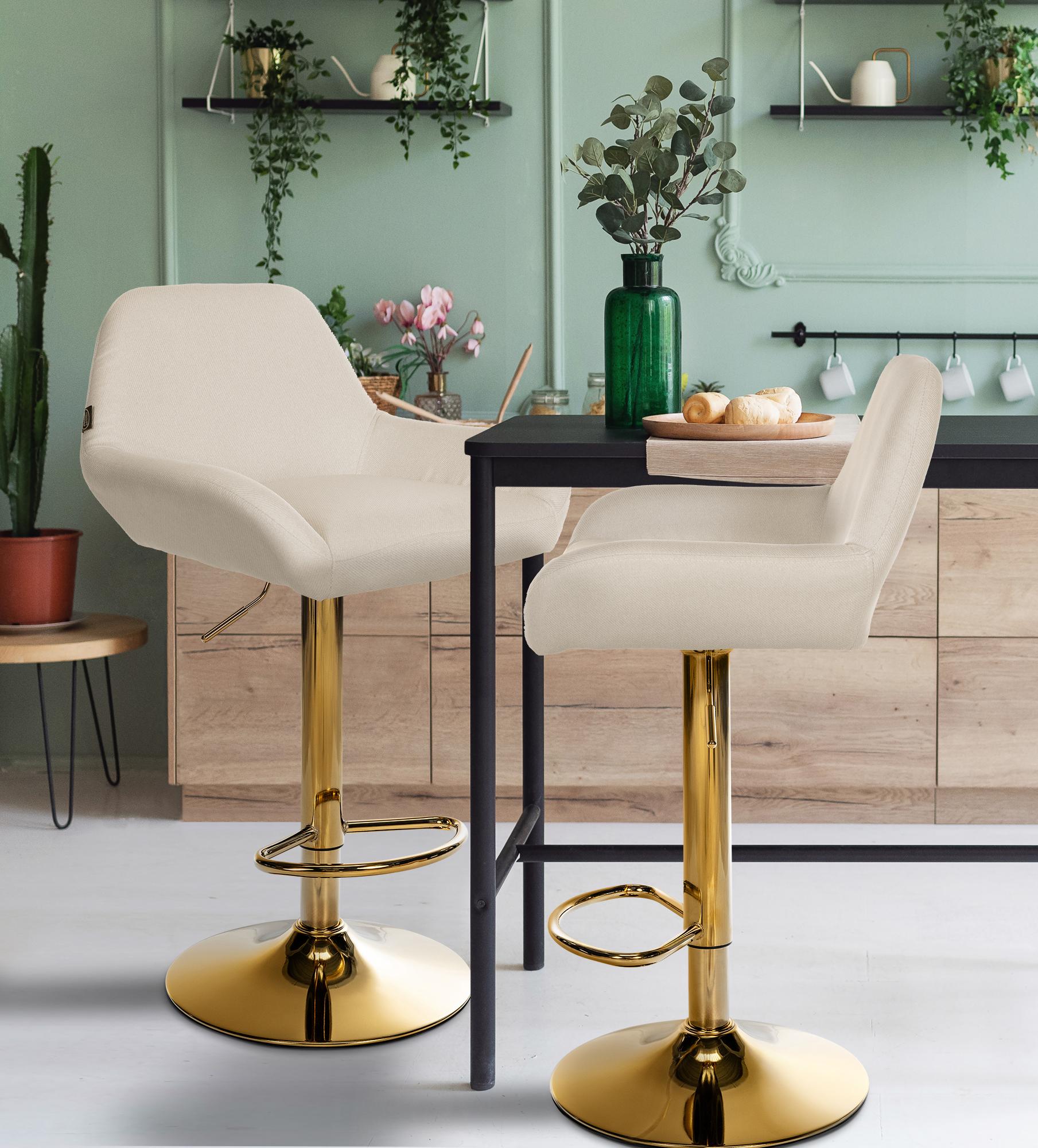 2er Set Barhocker Braga Gold Stoff - Image 5